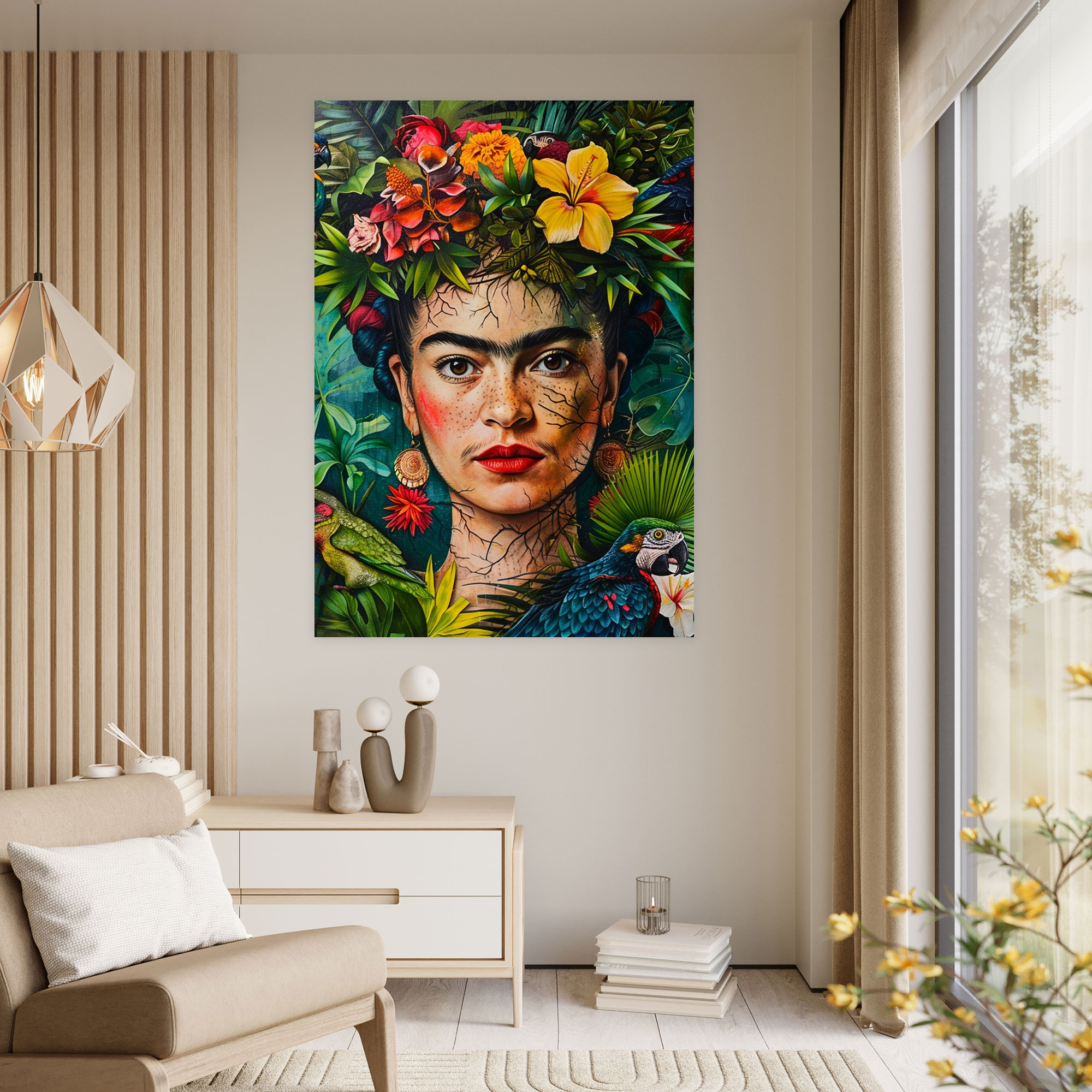 Frida Kahlo Style Wall Decoration - Frida Kahlo, Wall Art, Canvas Print, Canvas