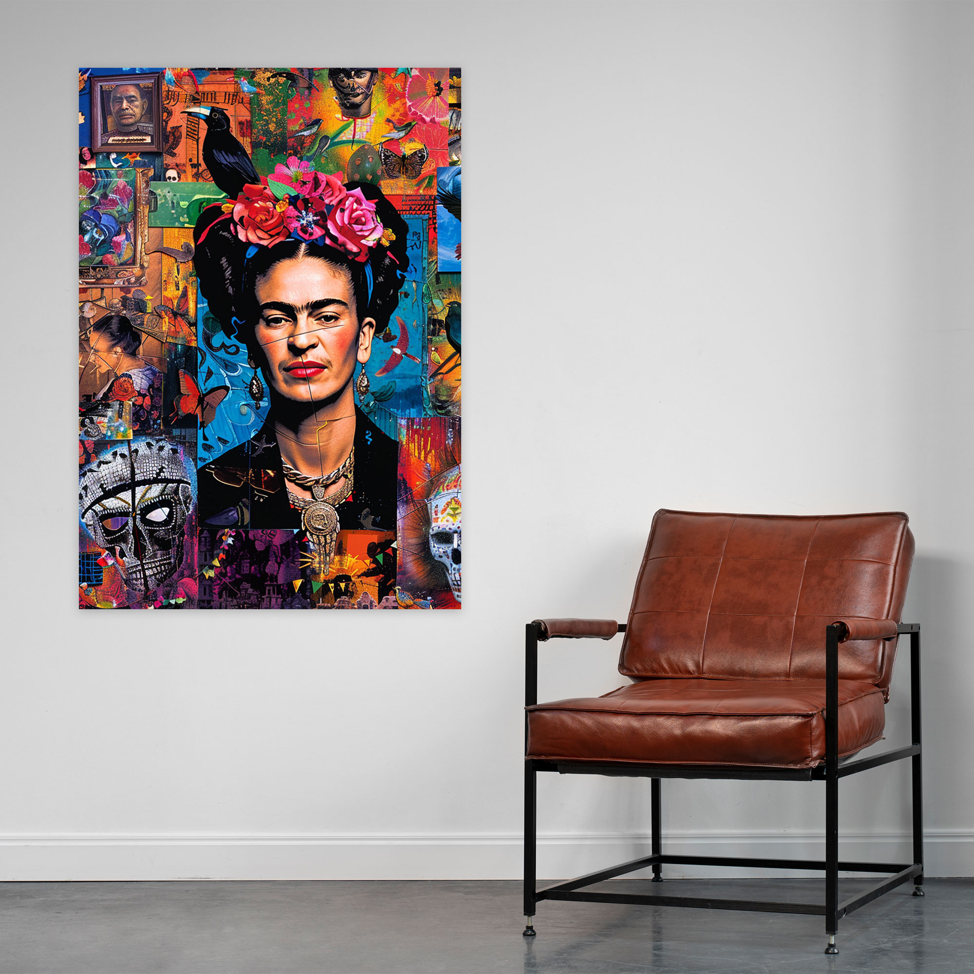 Frida Kahlo Tarzı Kanvas Tablo - Frida Kahlo Kanvas Duvar Sanatı Duvar Dekorasyonu