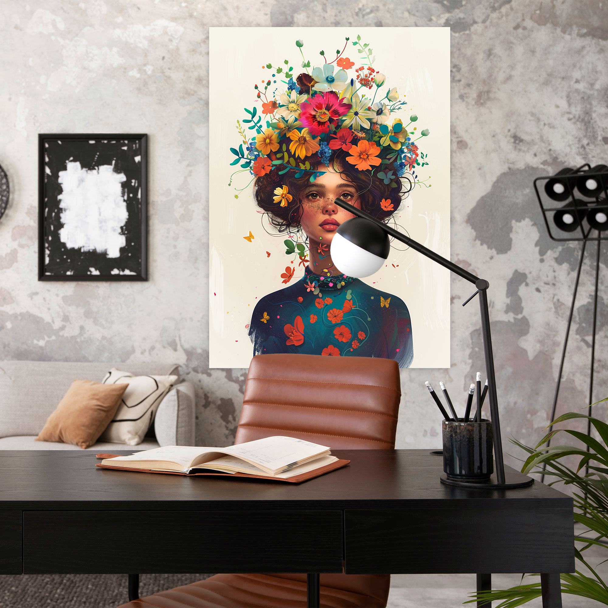 Frida Kahlo Tarzı Kanvas Tablo - Duvar Dekorasyonu Tuval Duvar Sanatı
