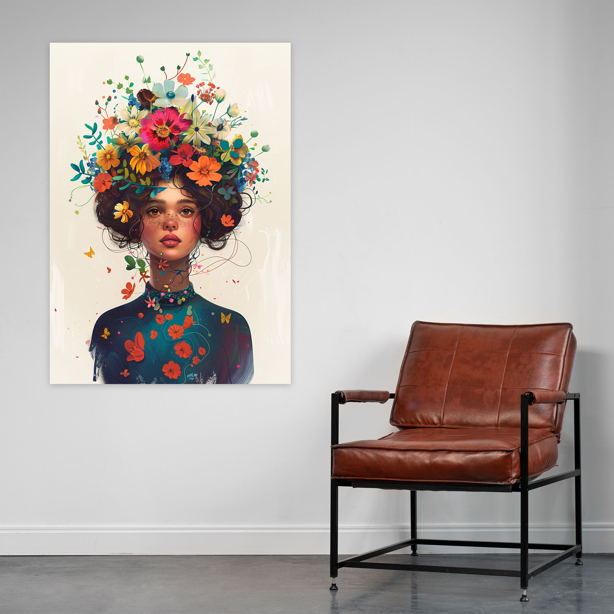 Frida Kahlo Tarzı Kanvas Tablo - Duvar Dekorasyonu Tuval Duvar Sanatı