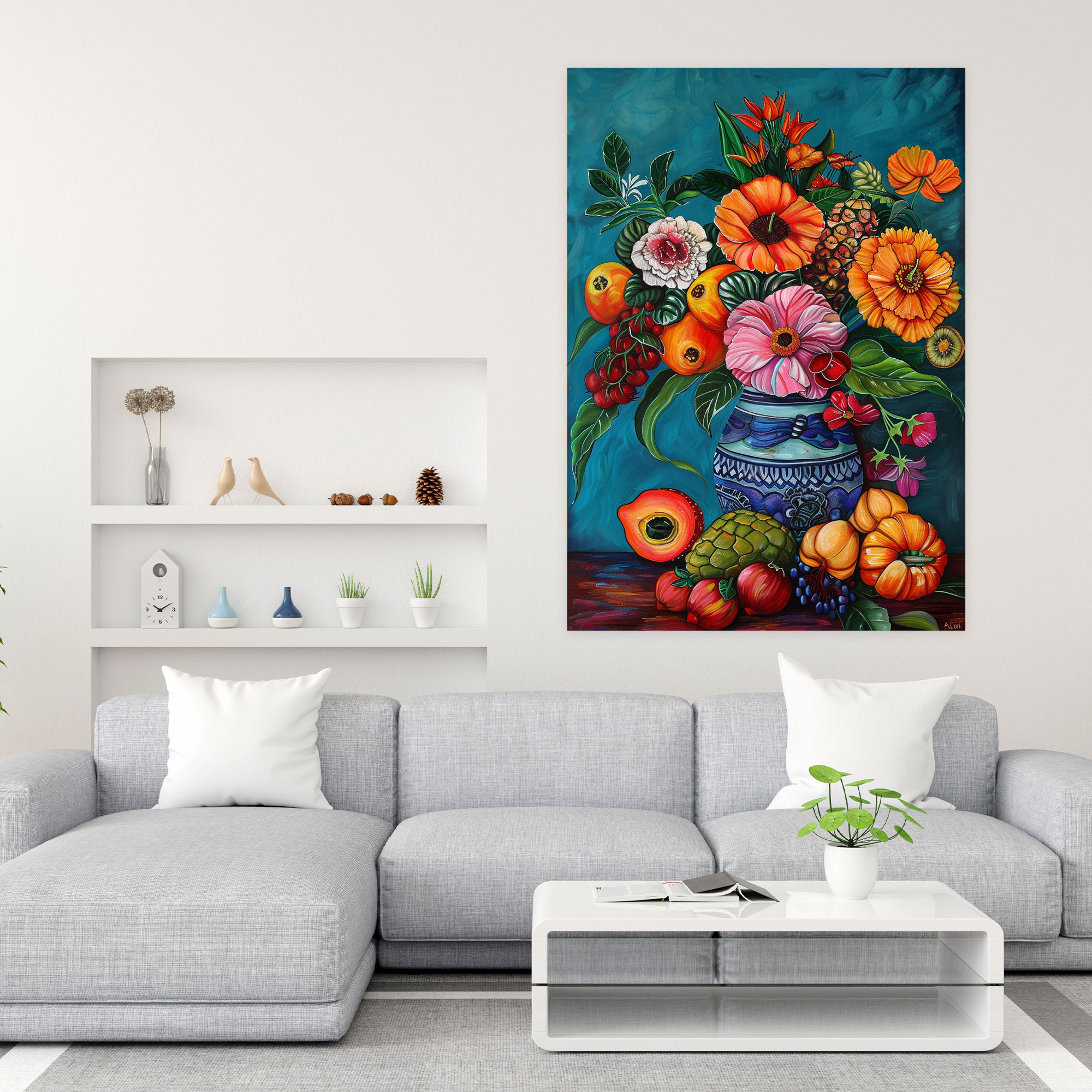 Frida Kahlo Style Canvas Print - Frida Kahlo, Canvas Print, Wall Decoration, Frida Kahlo Style