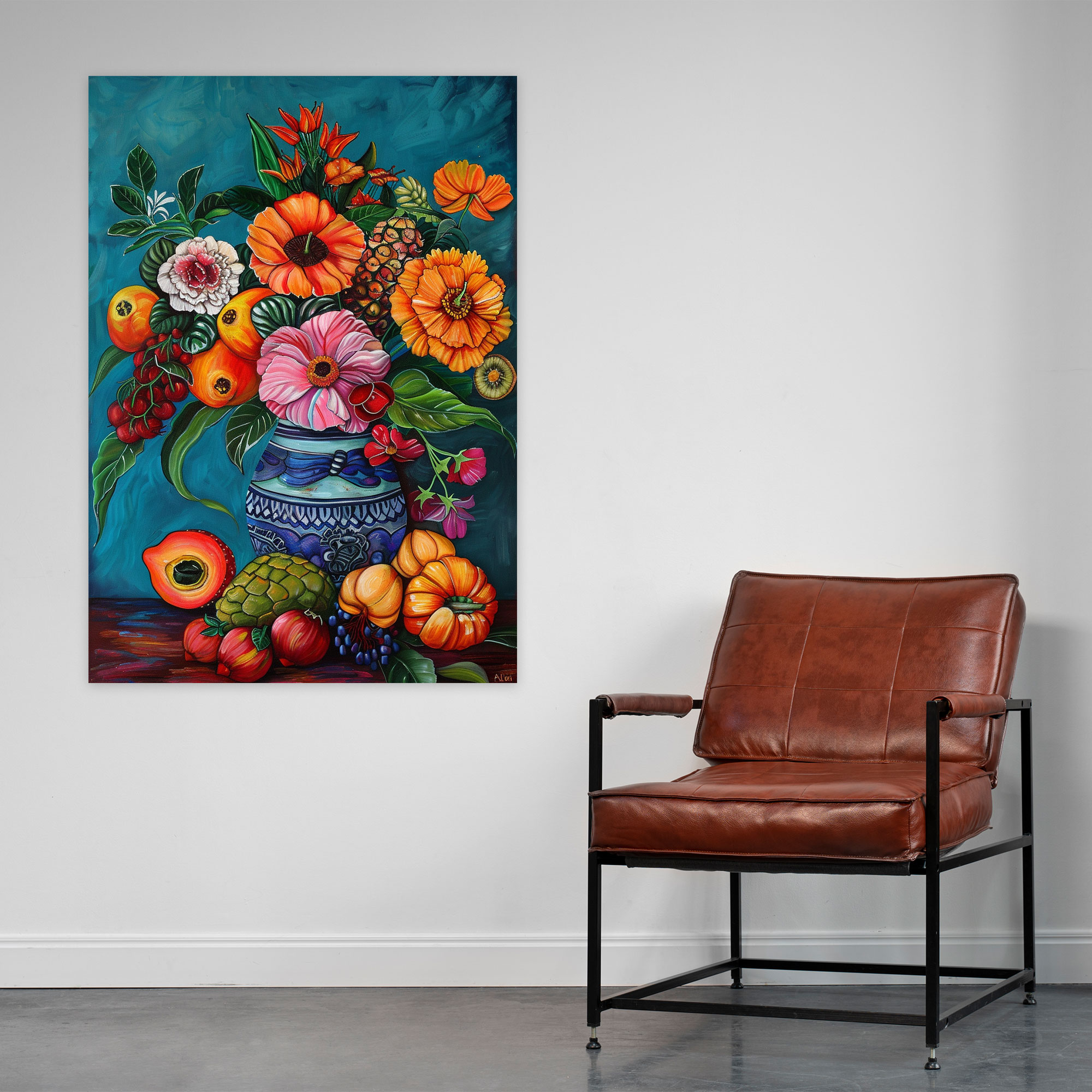 Frida Kahlo Style Canvas Print - Frida Kahlo, Canvas Print, Wall Decoration, Frida Kahlo Style