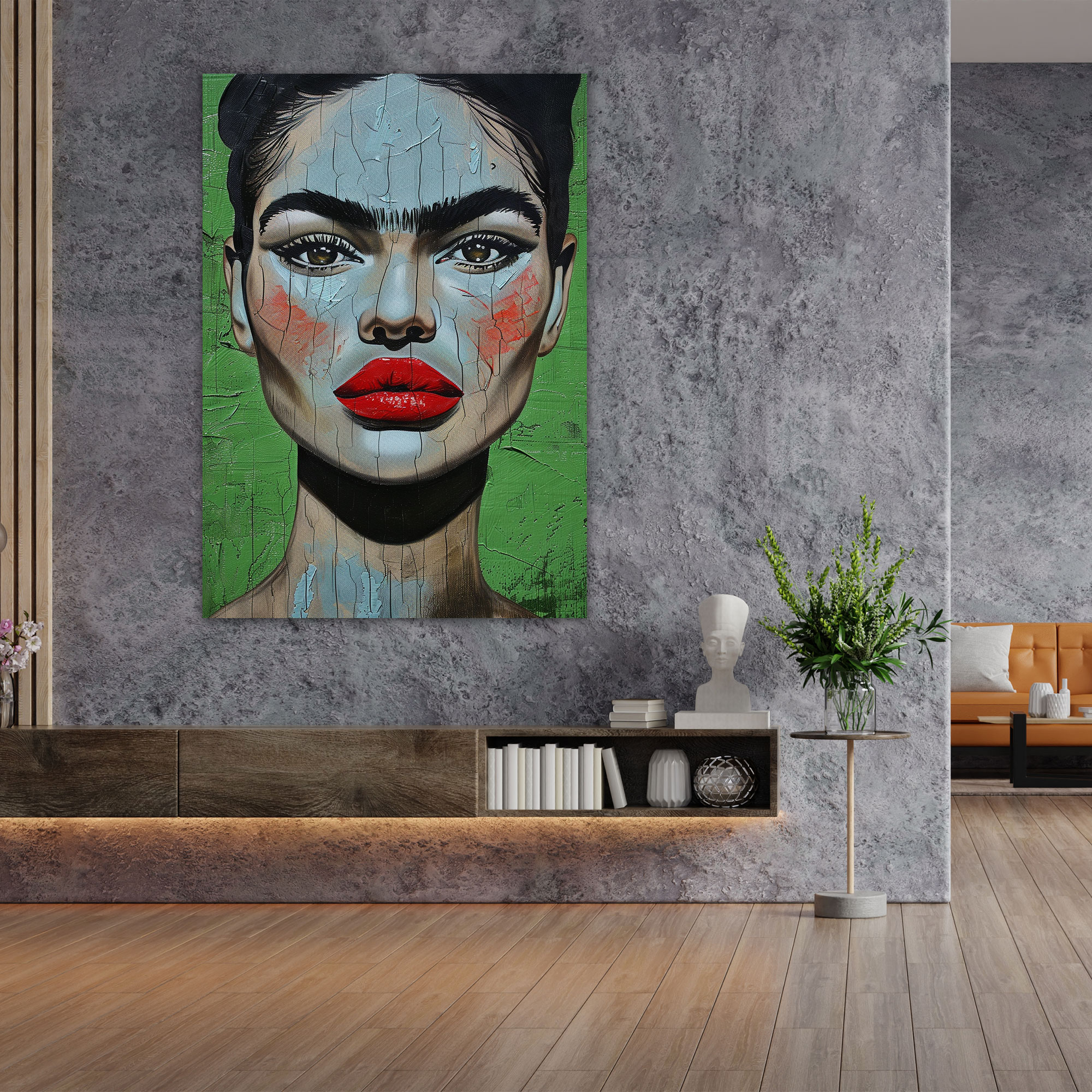 Frida Kahlo Style Canvas Print - Frida Kahlo, Home Decoration, Frida Kahlo Style, Canvas Print