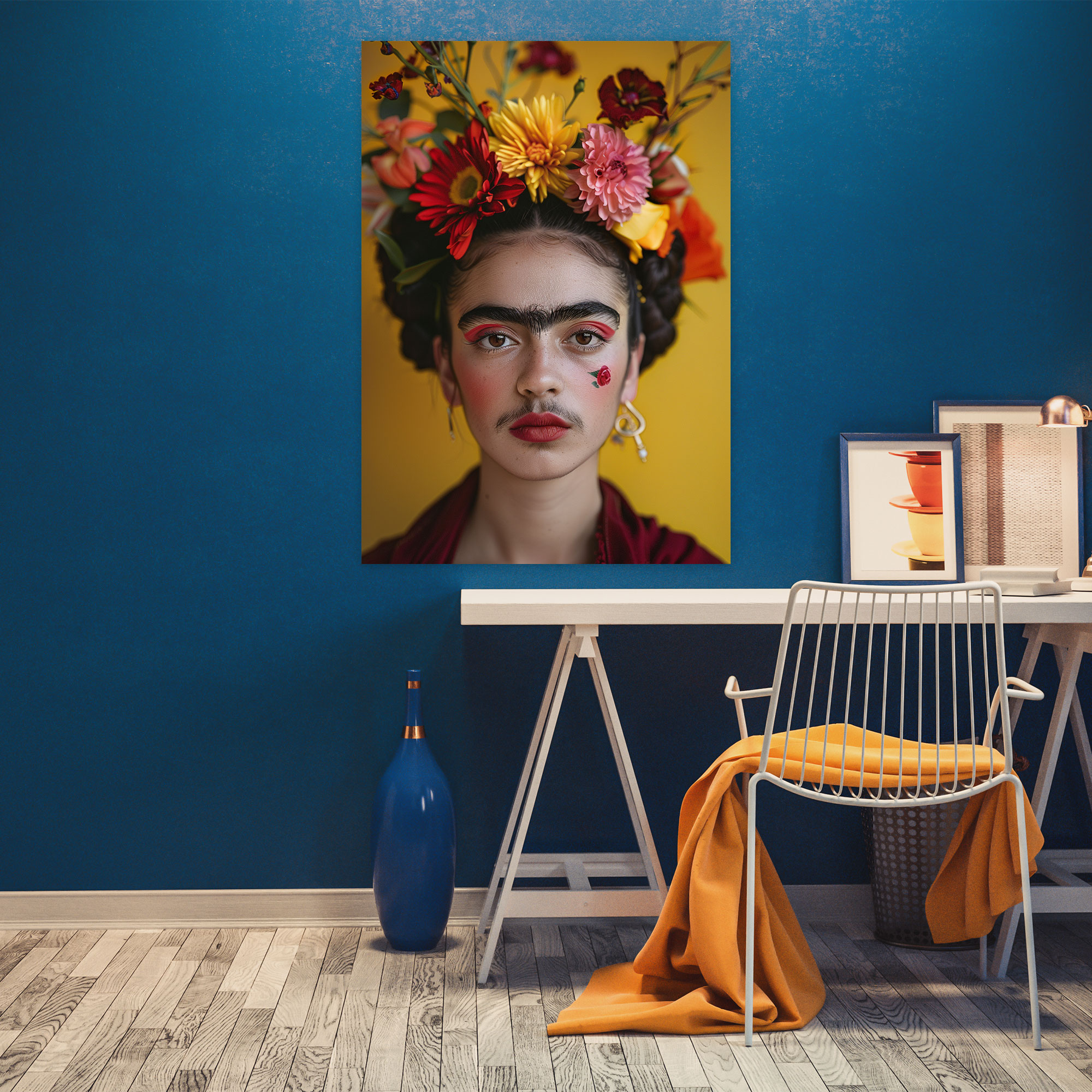Frida Kahlo Stili Kanvas Tablo - Frida Kahlo Kanvas Duvar Sanatı Ev Dekorasyonu