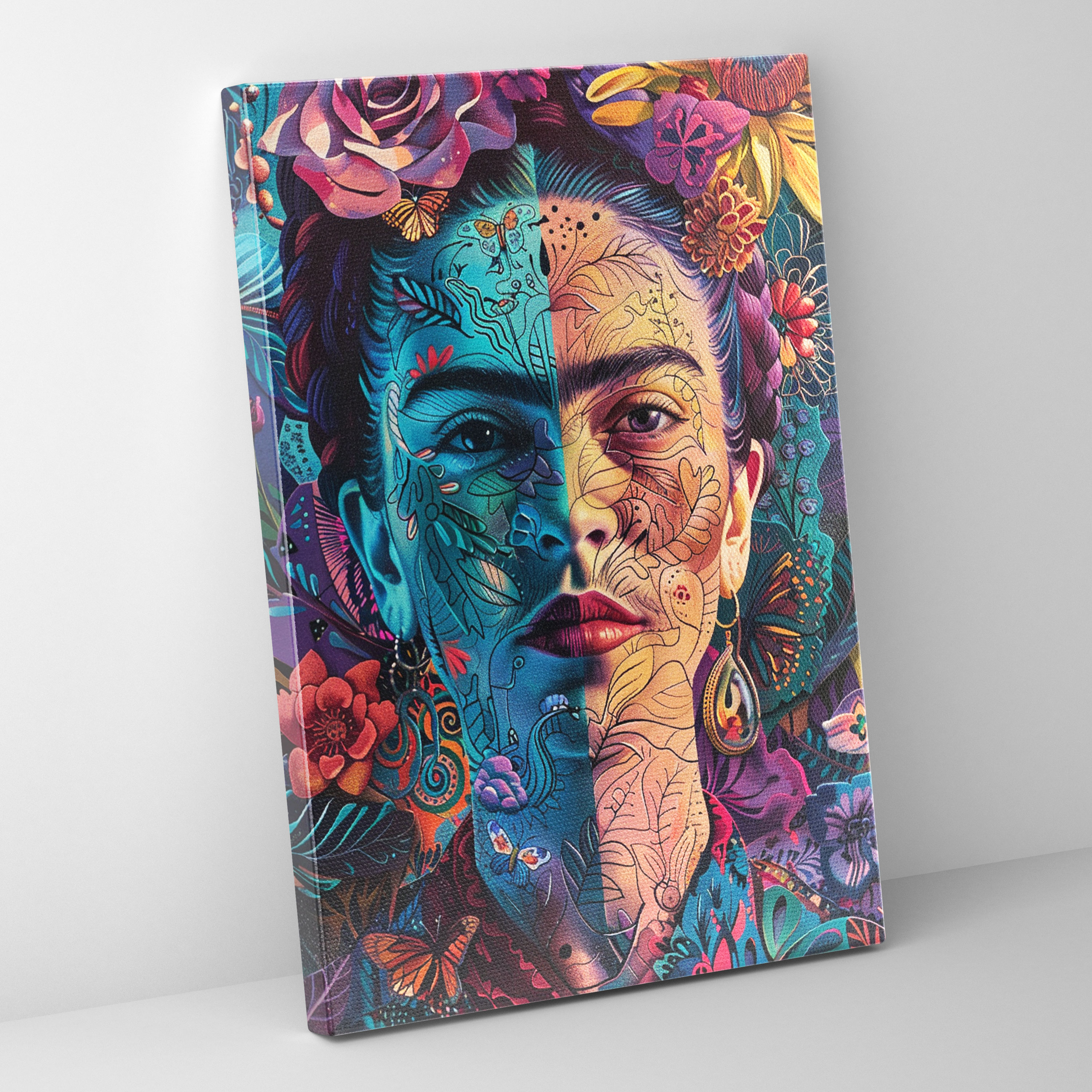 Vibrant Frida Kahlo Style Wall Art - Frida Kahlo, Canvas, Frida Kahlo Style, Wall Art