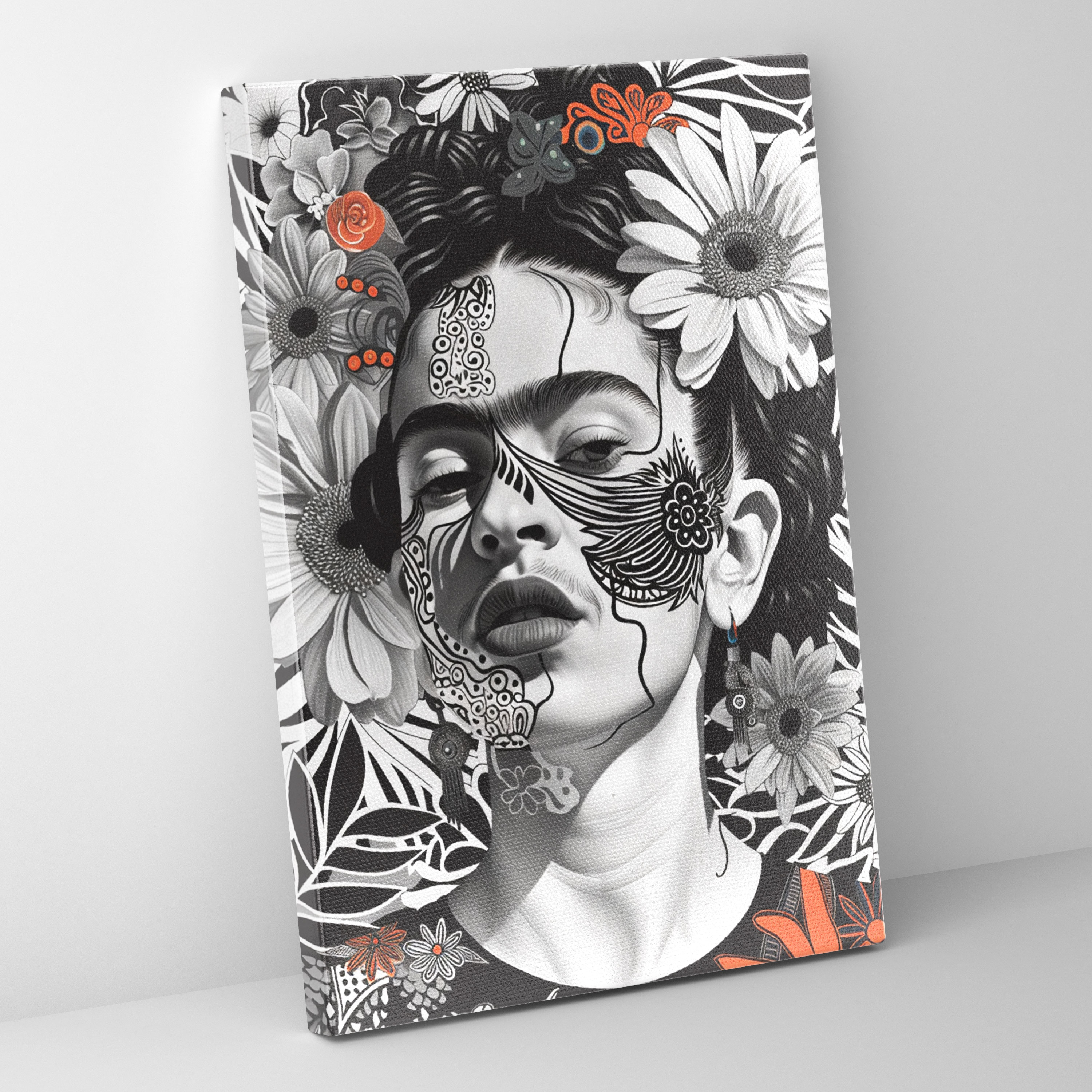 Intricate Frida Kahlo Style Wall Art - Frida Kahlo, Frida Kahlo Style, Intricate Details, Wall Decoration