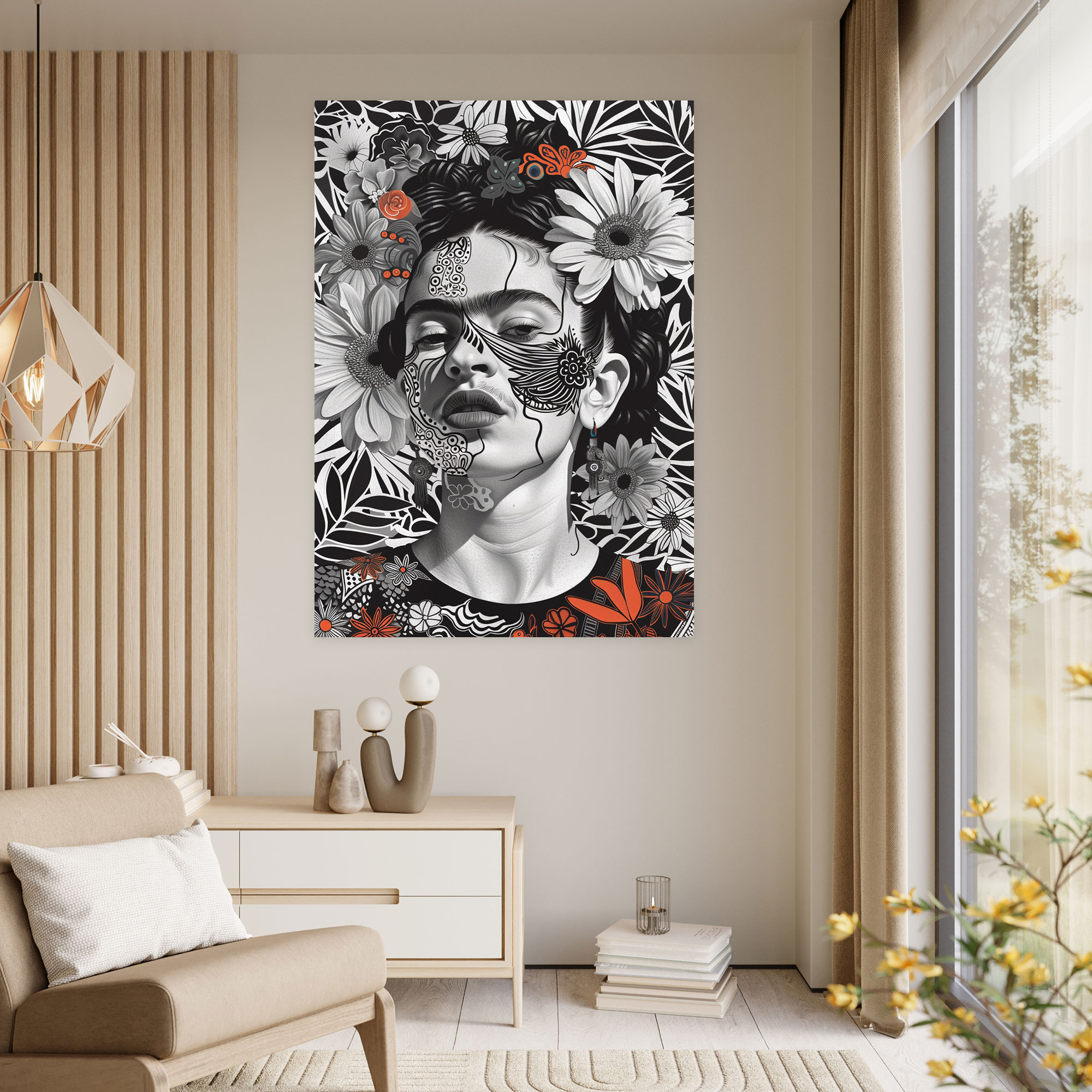 Intricate Frida Kahlo Style Wall Art - Frida Kahlo, Frida Kahlo Style, Intricate Details, Wall Decoration