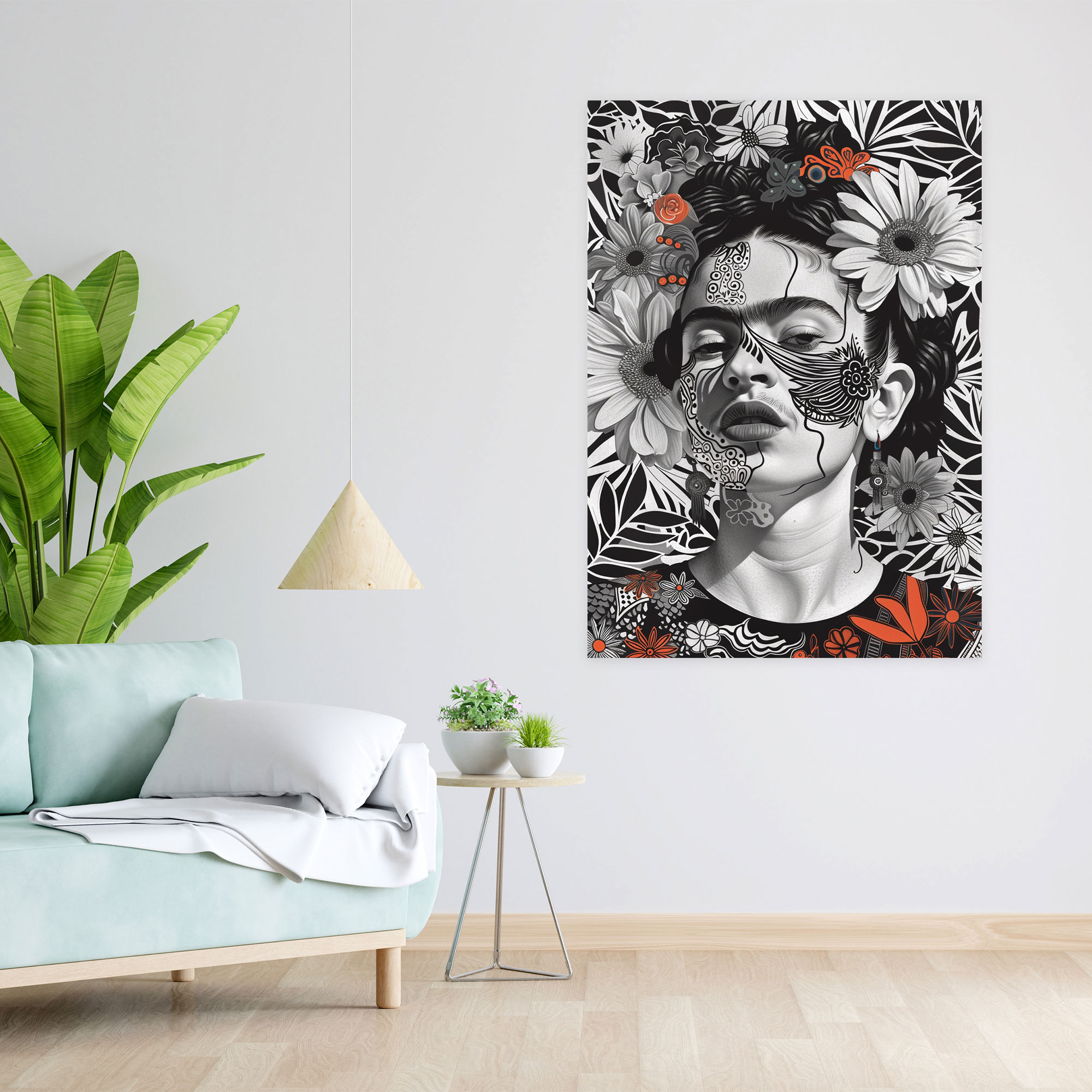 Intricate Frida Kahlo Style Wall Art - Frida Kahlo, Frida Kahlo Style, Intricate Details, Wall Decoration