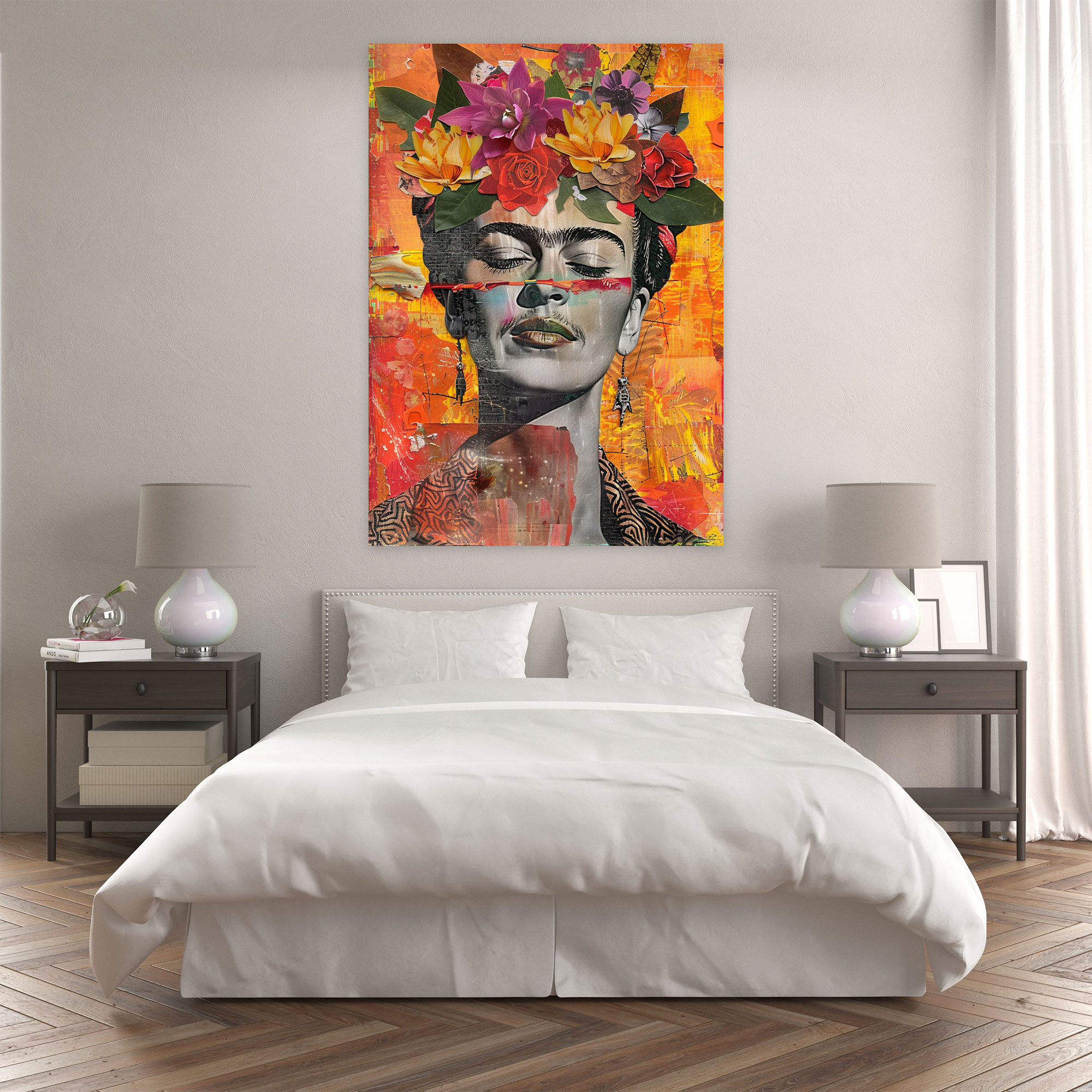 Frida Kahlo Style Wall Art - Frida Kahlo, Canvas Wall Art, Home Decoration, Wall Art