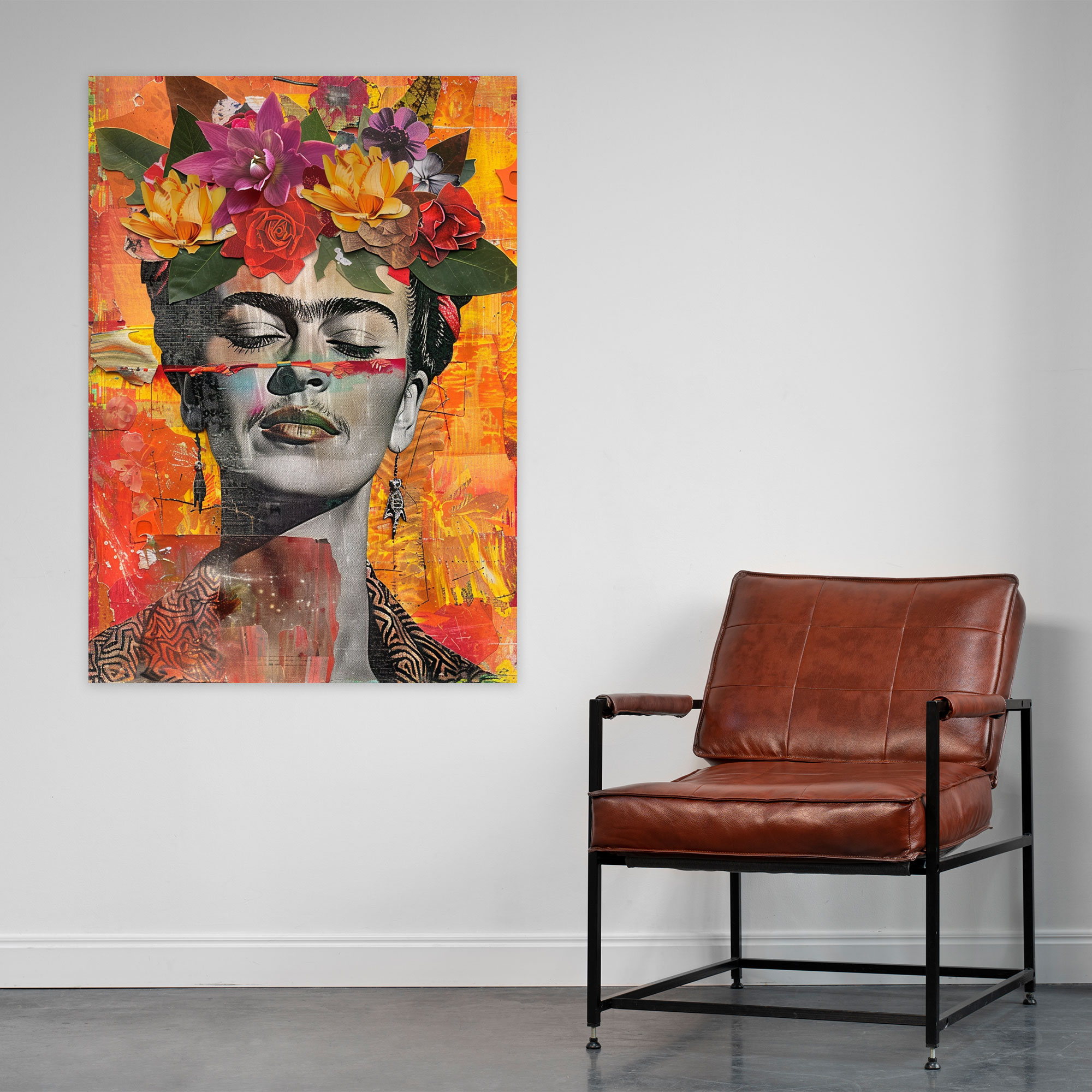 Frida Kahlo Style Wall Art - Frida Kahlo, Canvas Wall Art, Home Decoration, Wall Art