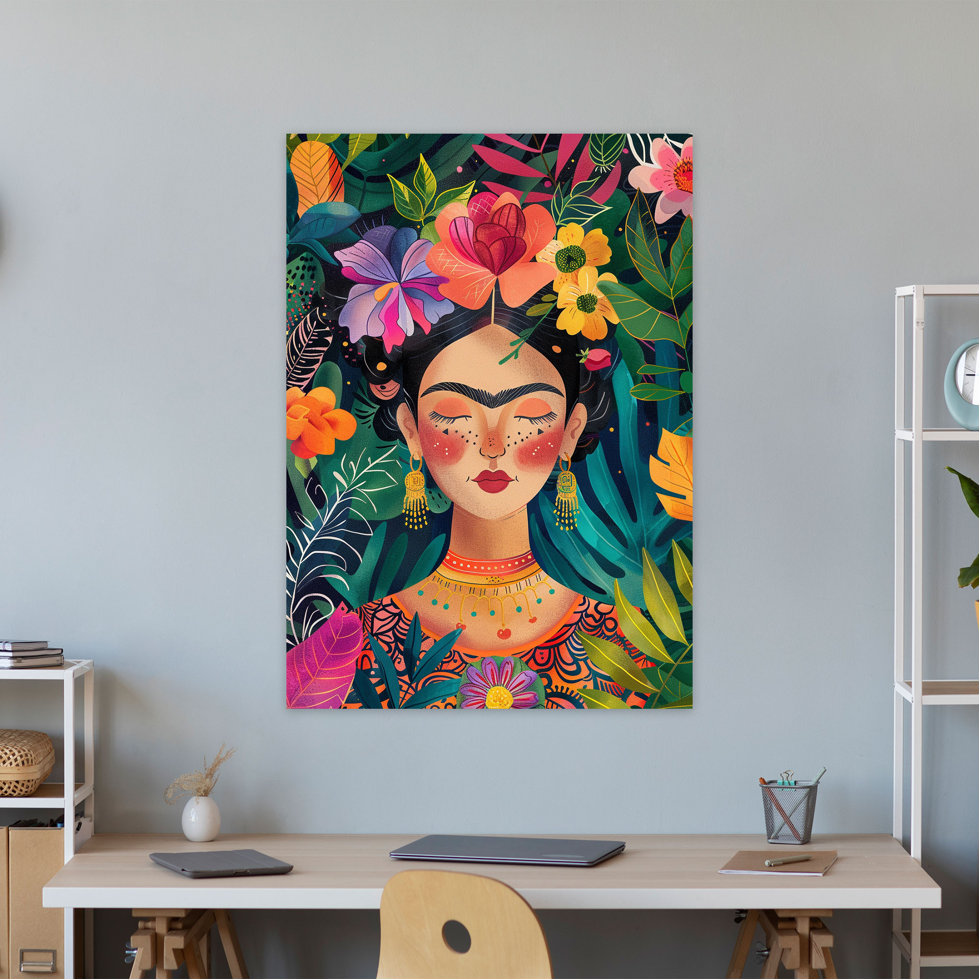 Frida Kahlo Style Canvas Print - Frida Kahlo, Home Decoration, Canvas Print, Frida Kahlo Style