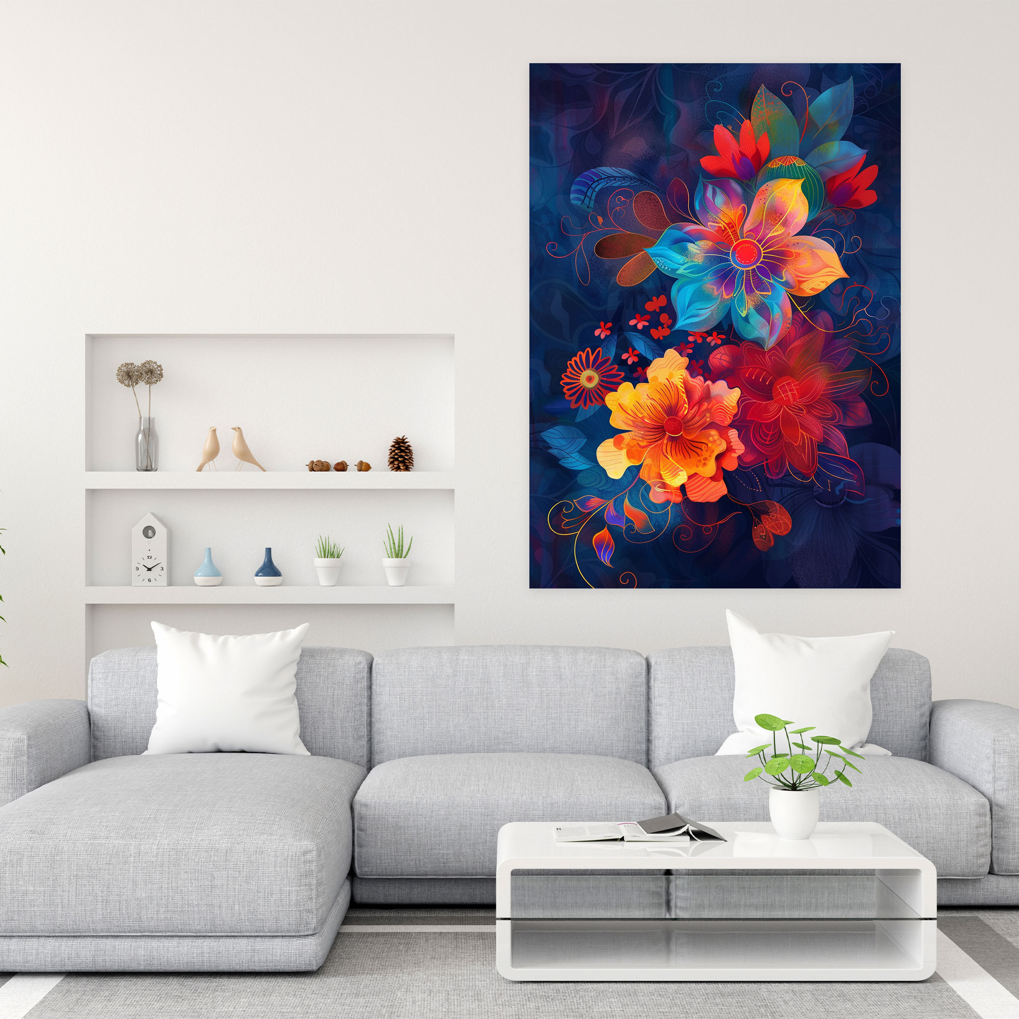 Frida Kahlo Style Canvas Print - Frida Kahlo, Wall Art, Home Decoration, Wall Decoration