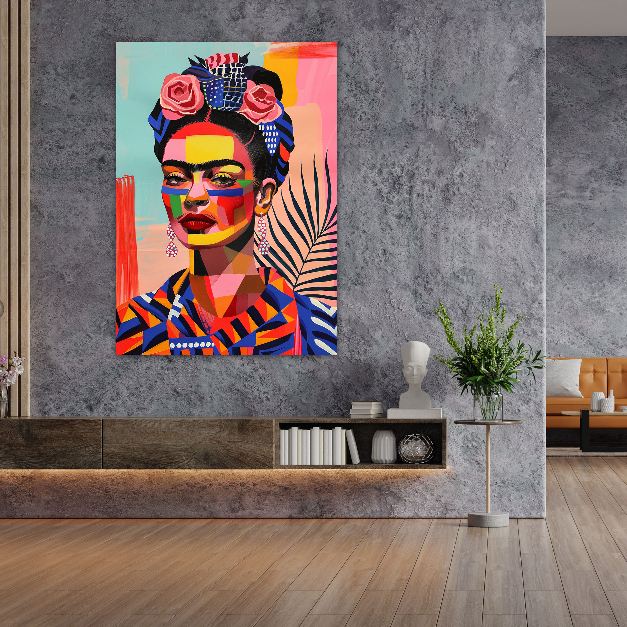Frida Kahlo Tarzı Duvar Dekorasyonu - Frida Kahlo Duvar Dekorasyonu Ev Dekorasyonu Kanvas Tablo Sanatı