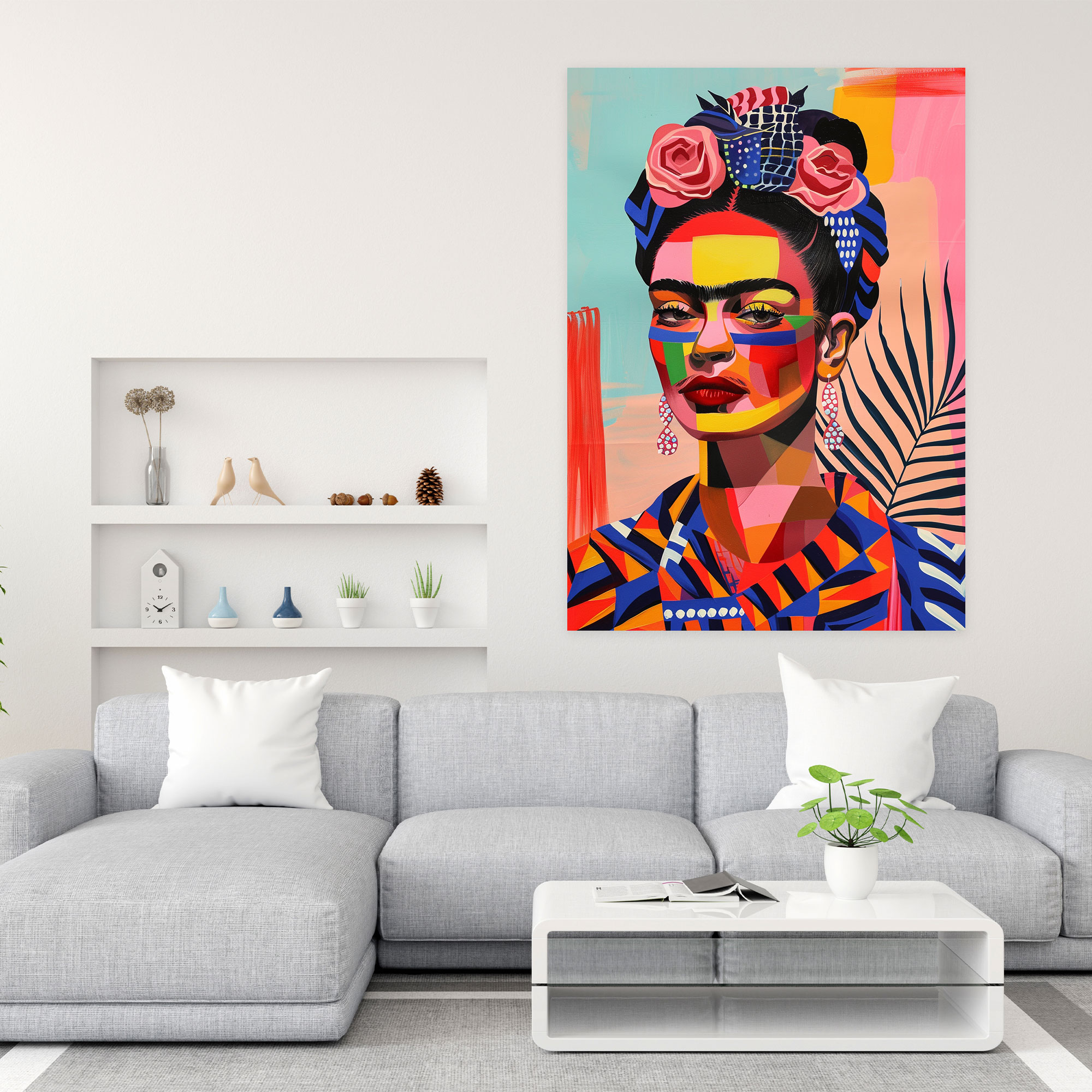 Frida Kahlo Tarzı Duvar Dekorasyonu - Frida Kahlo Duvar Dekorasyonu Ev Dekorasyonu Kanvas Tablo Sanatı
