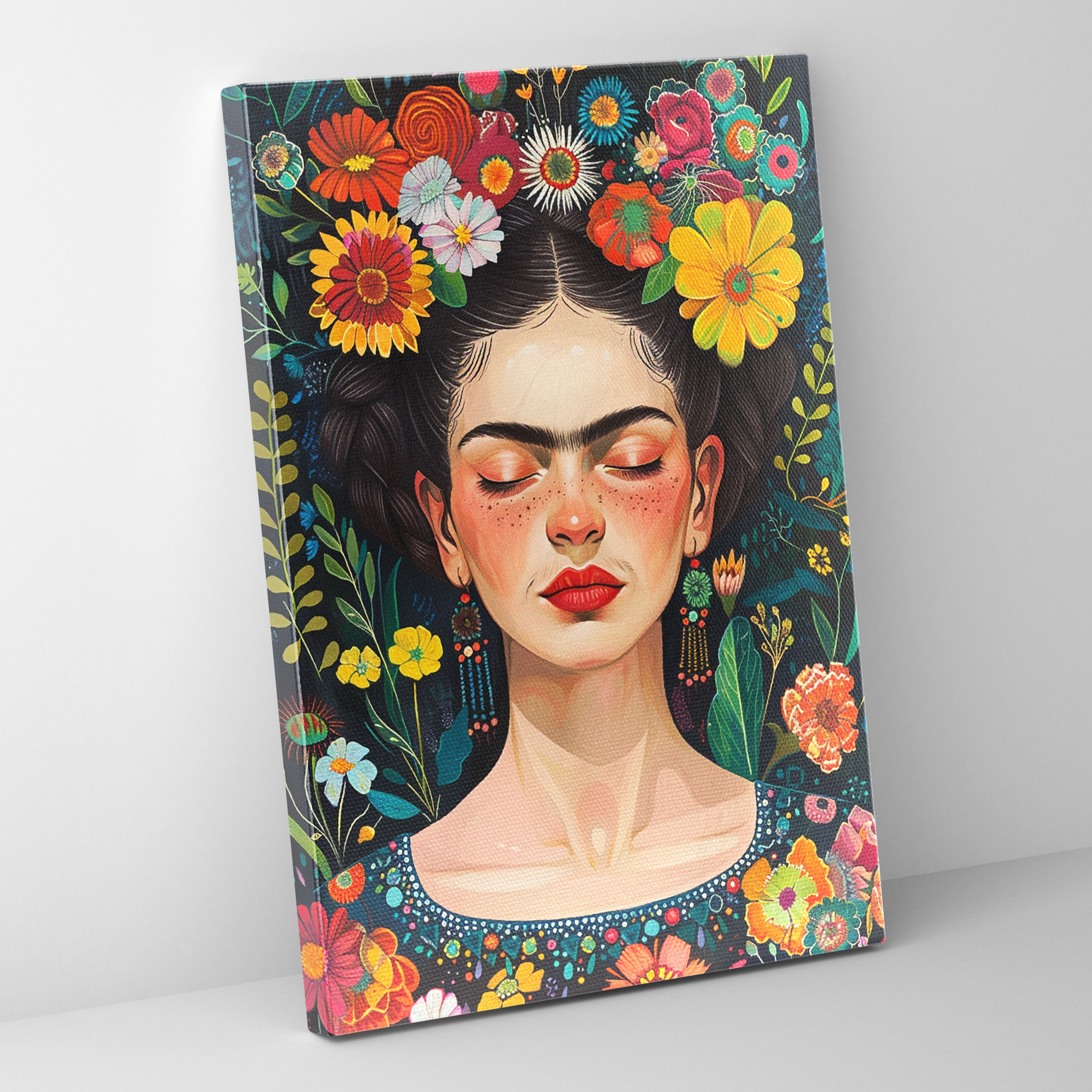 Frida Kahlo Style Canvas Print - Frida Kahlo, Wall Art, Home Decoration, Frida Kahlo Style