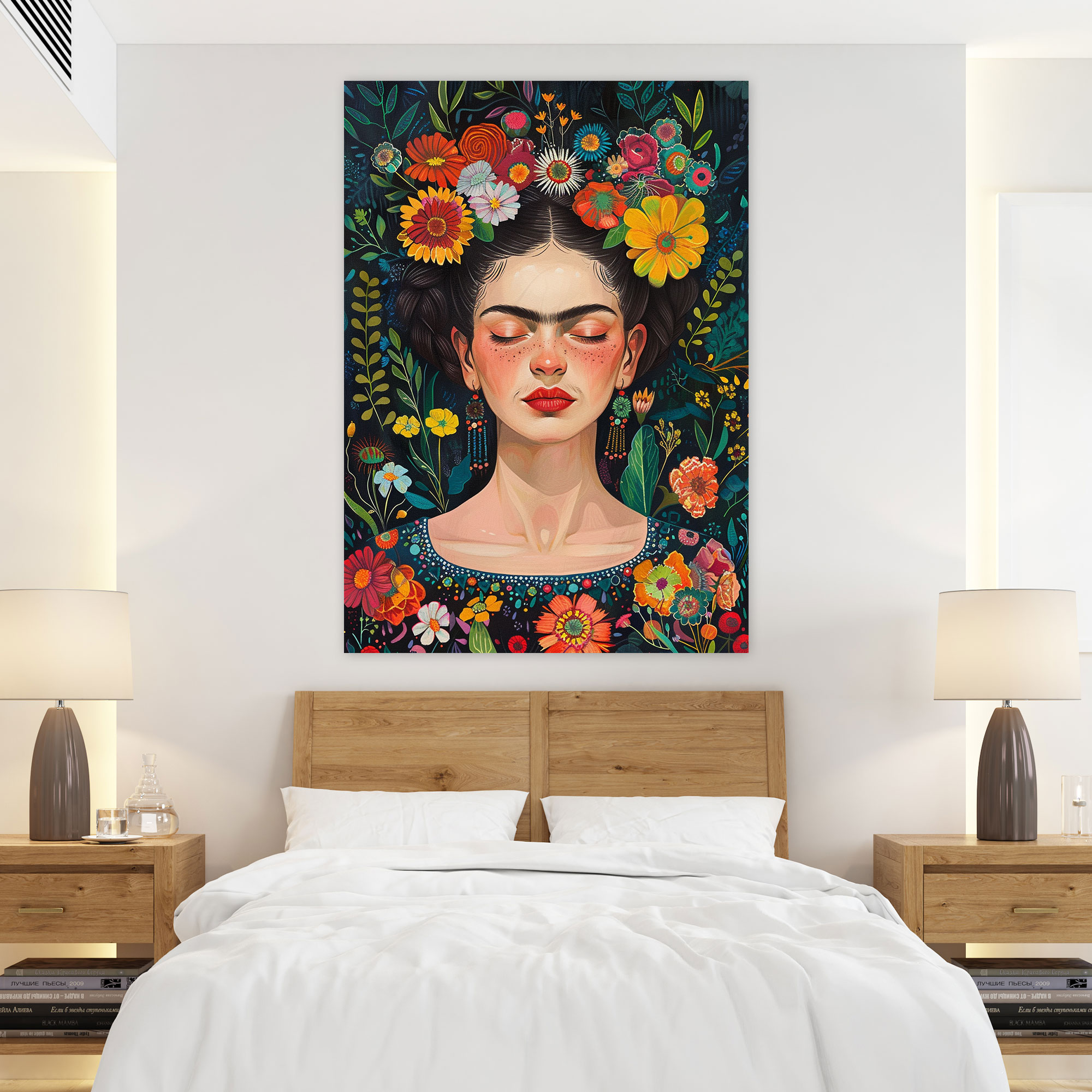 Frida Kahlo Style Canvas Print - Frida Kahlo, Wall Art, Home Decoration, Frida Kahlo Style