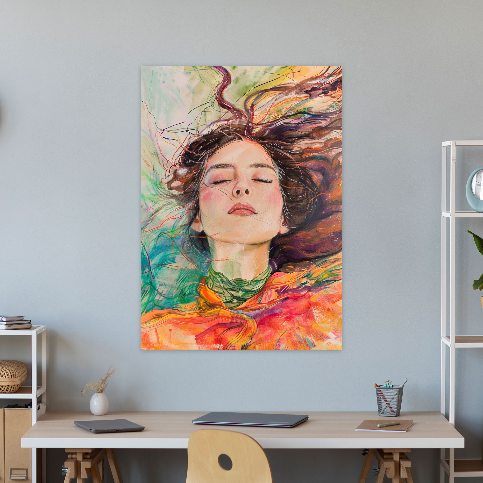 Frida Kahlo Style Canvas Print - Frida Kahlo, Wall Art, Canvas Print, Canvas