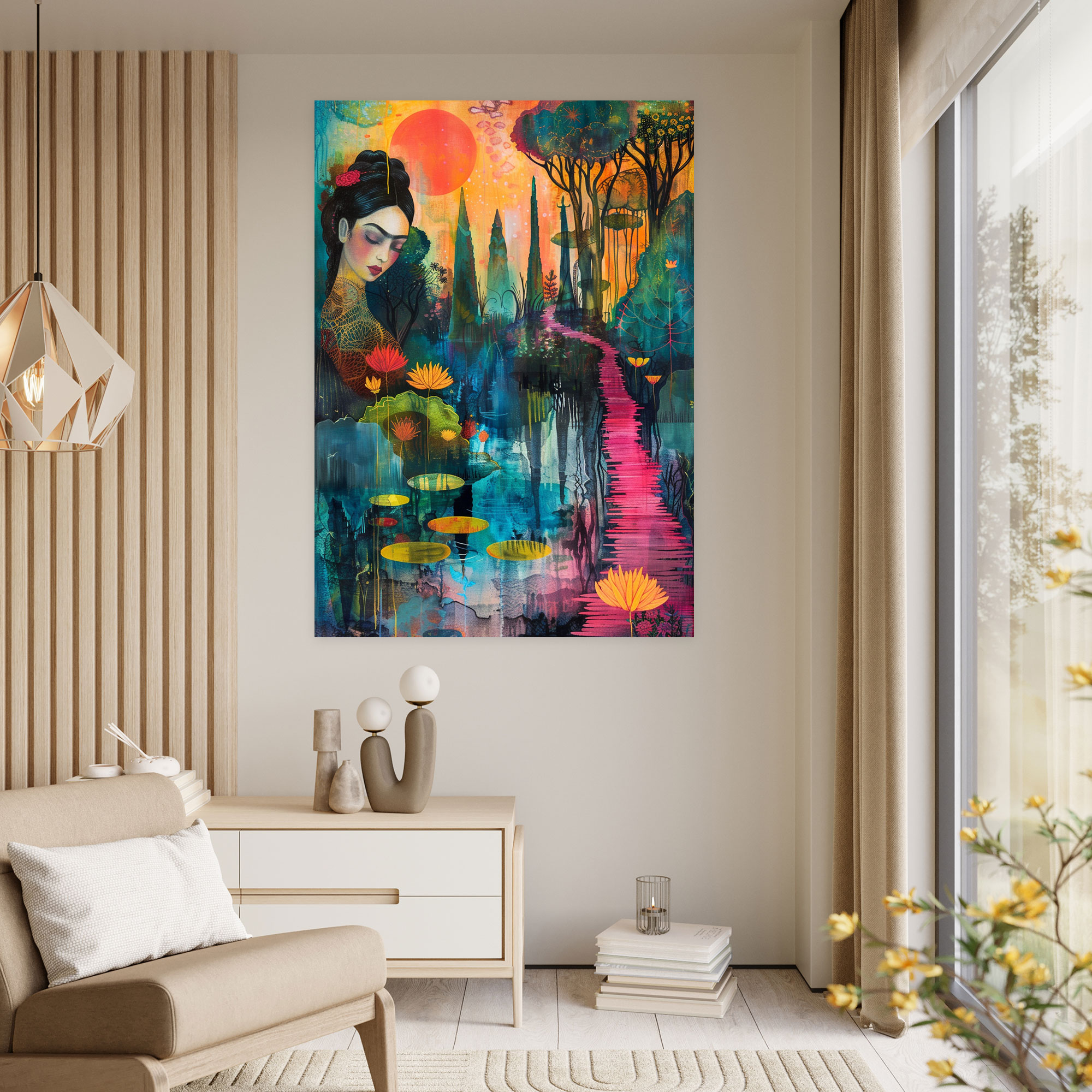 Frida Kahlo Stili Duvar Sanatı - Kanvas Tablo