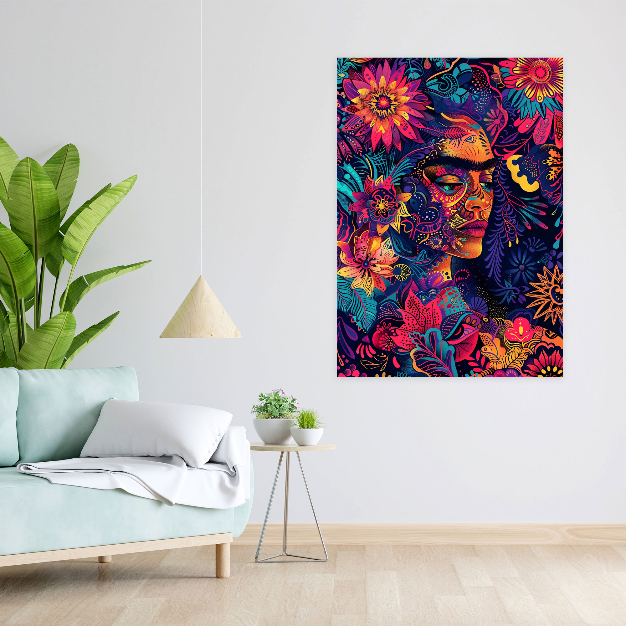 Frida Kahlo Style Canvas Print - Frida Kahlo, Canvas Wall Art, Canvas Print, Home Decoration