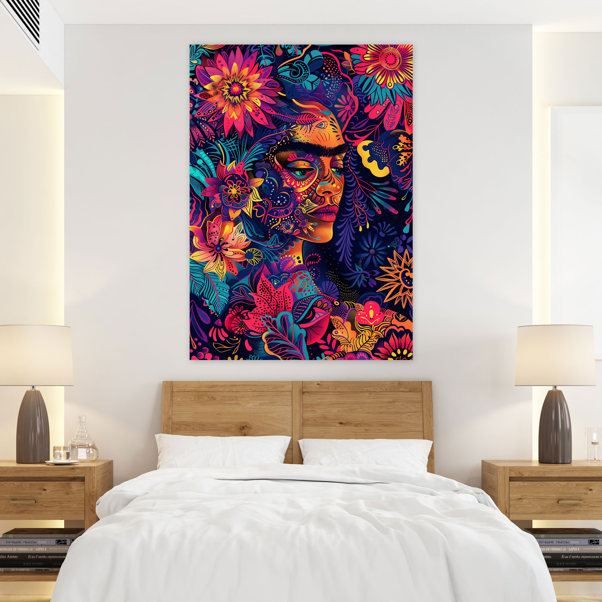 Frida Kahlo Style Canvas Print - Frida Kahlo, Canvas Wall Art, Canvas Print, Home Decoration