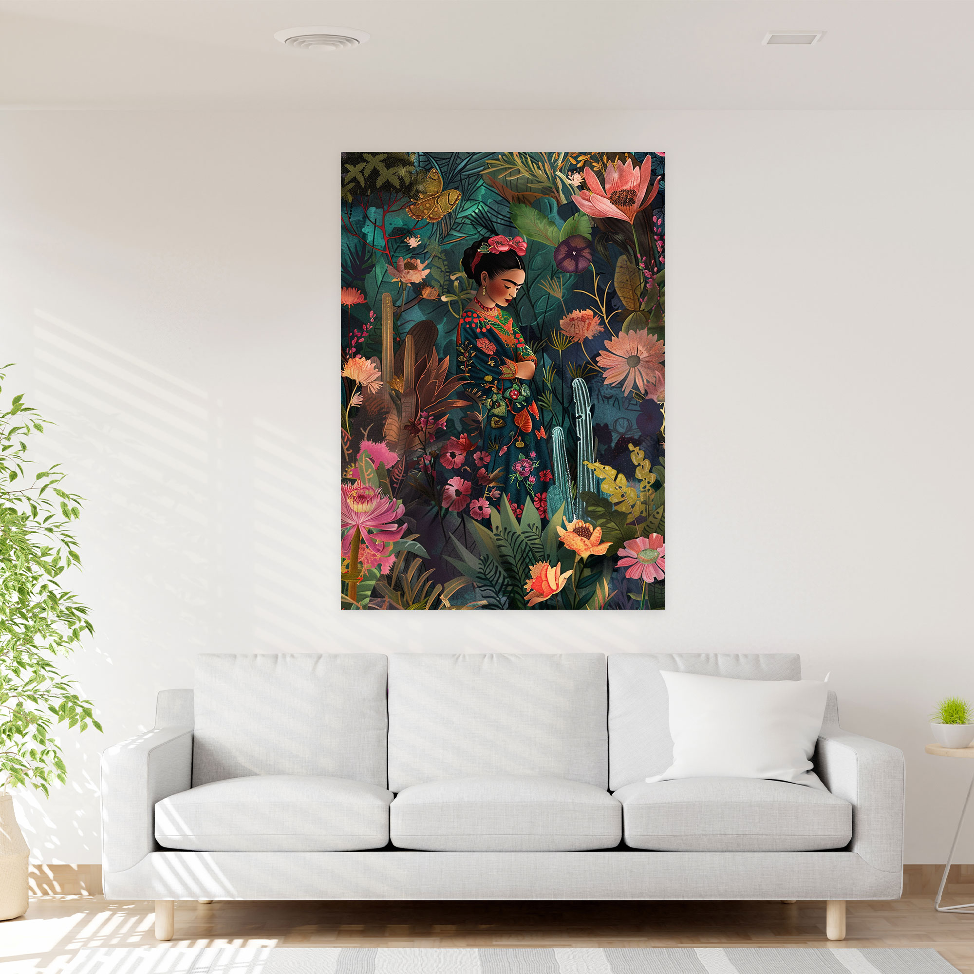 Frida Kahlo Style Canvas Print - Frida Kahlo, Wall Decoration, Canvas, Frida Kahlo Style