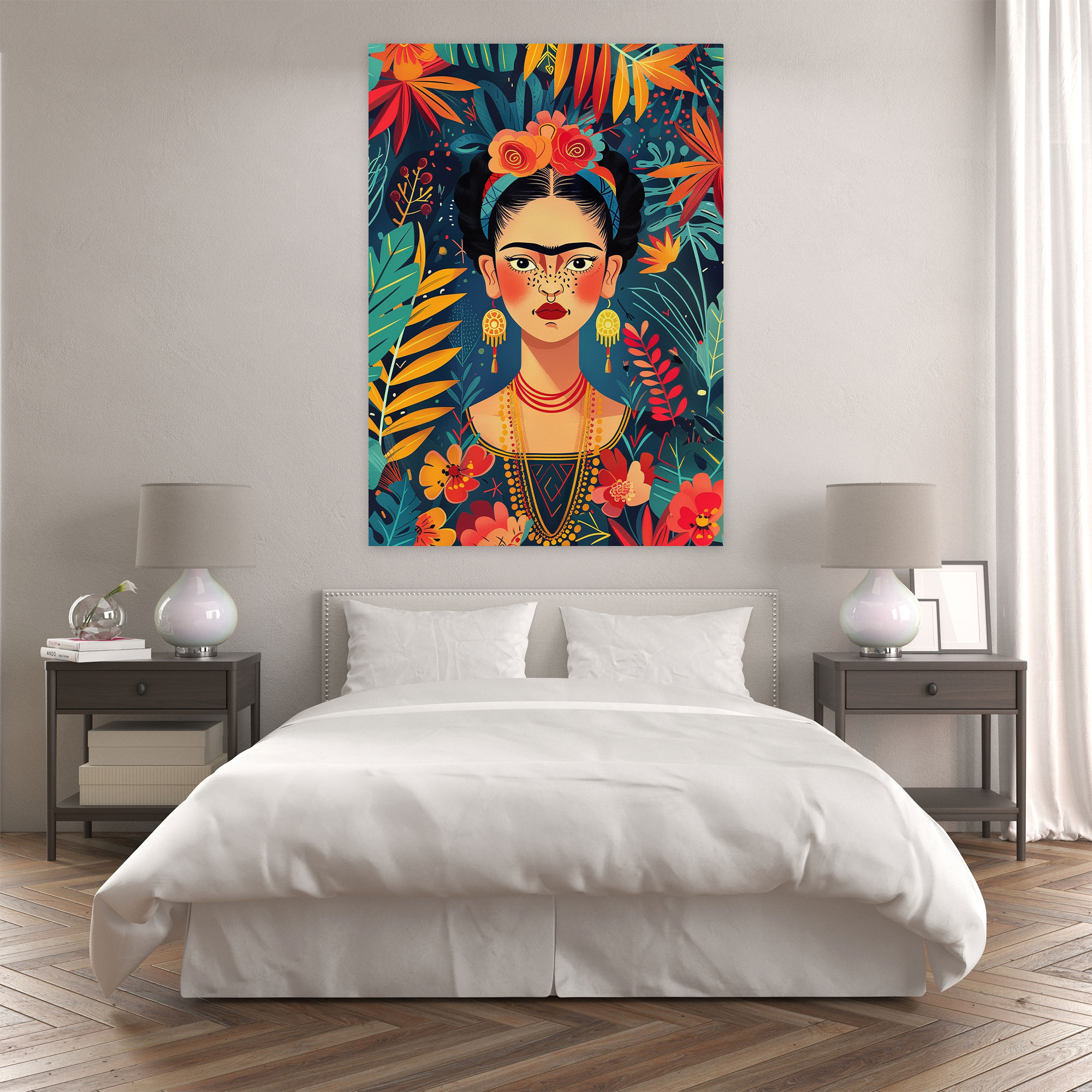 Frida Kahlo Style Wall Art - Frida Kahlo, Canvas, Wall Decoration, Wall Art
