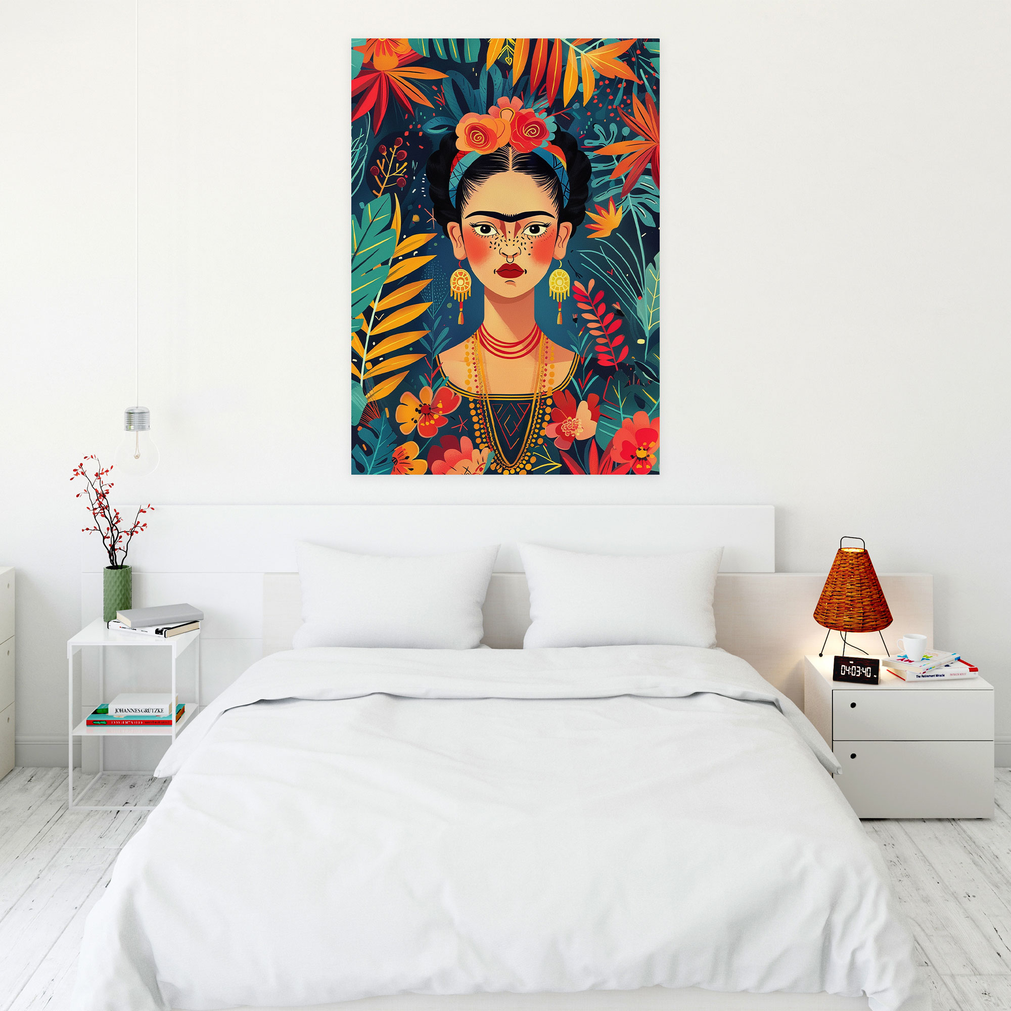 Frida Kahlo Style Wall Art - Frida Kahlo, Canvas, Wall Decoration, Wall Art