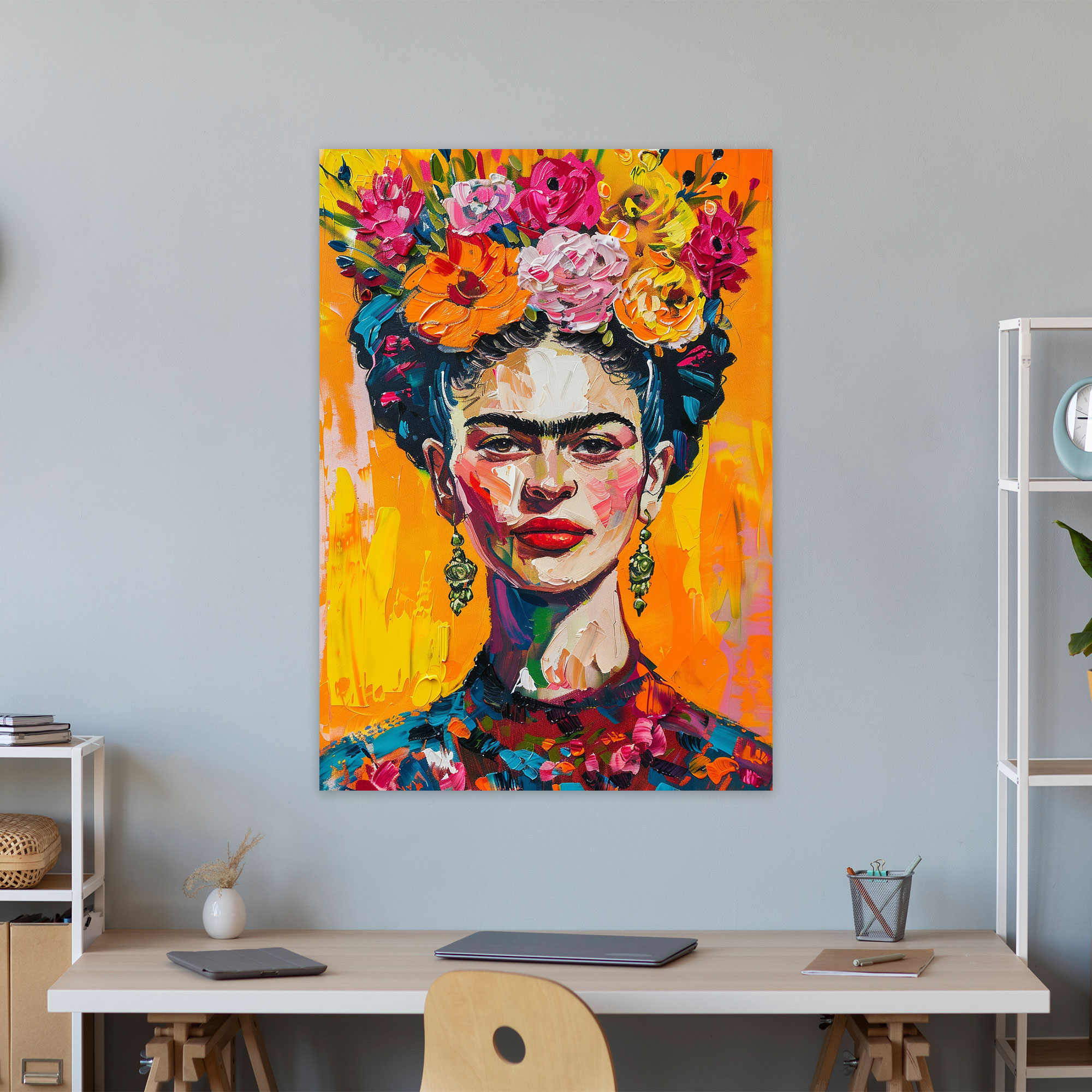 Frida Kahlo Style Canvas Wall Art - Frida Kahlo, Wall Decoration, Canvas Print, Frida Kahlo Style