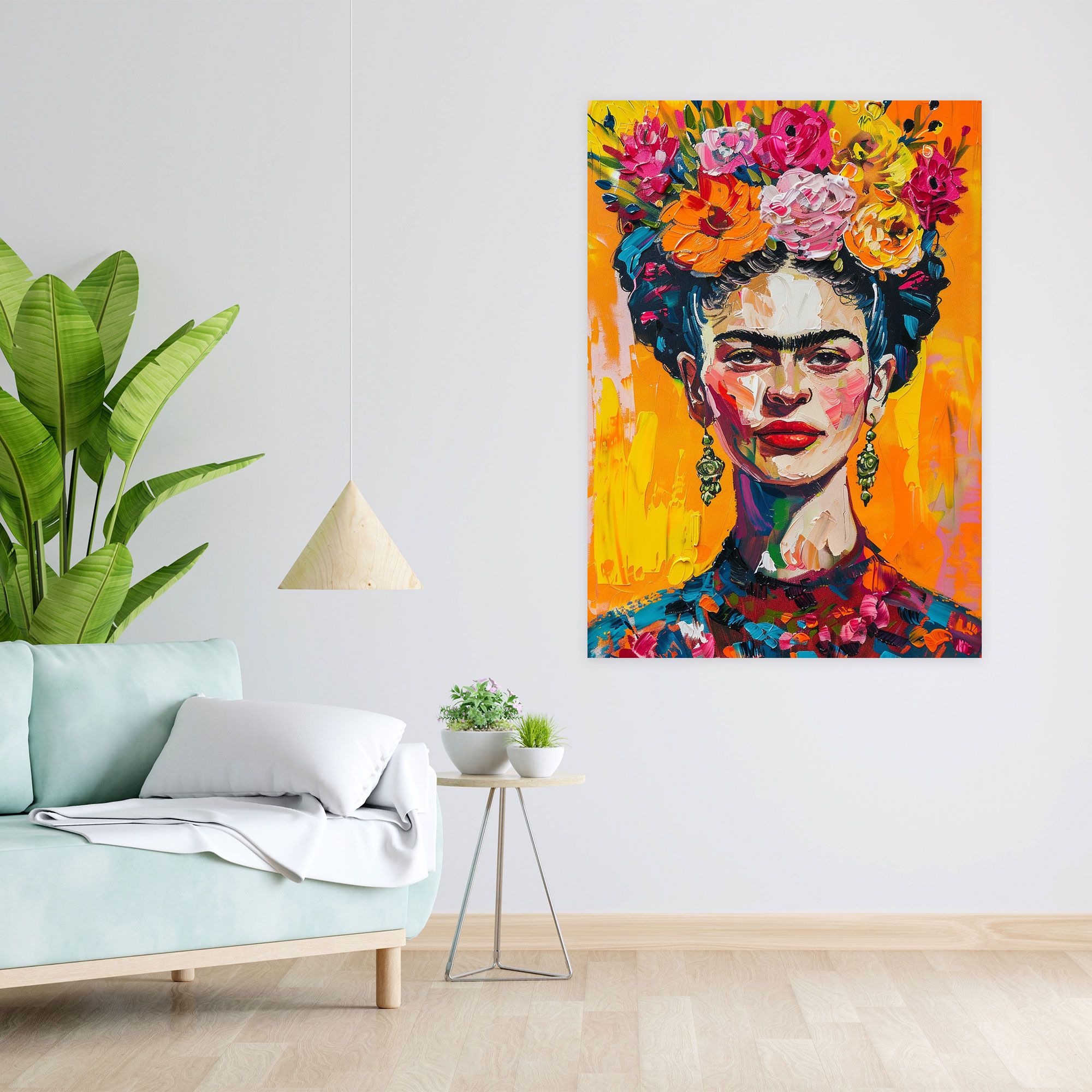 Frida Kahlo Style Canvas Wall Art - Frida Kahlo, Wall Decoration, Canvas Print, Frida Kahlo Style