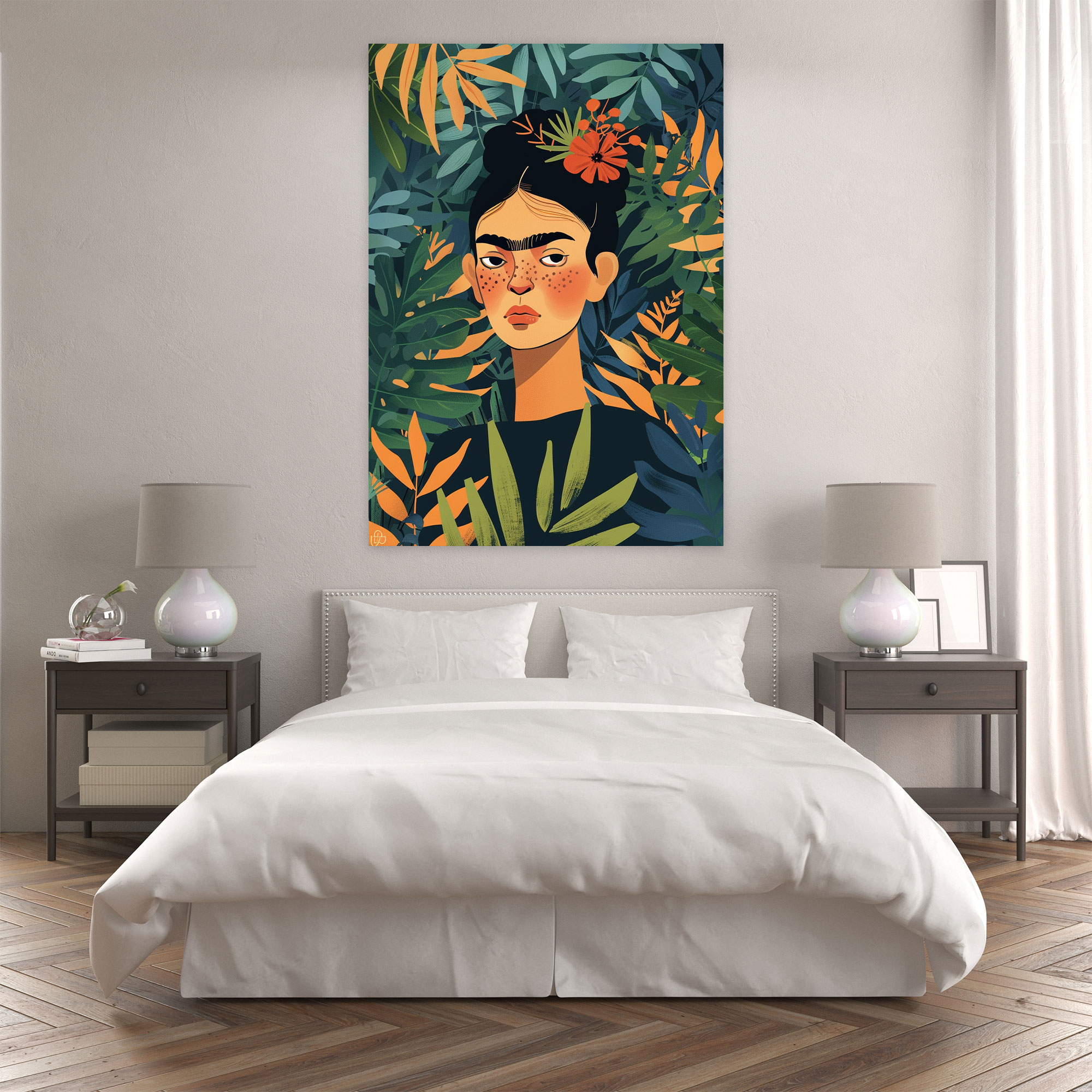 Frida Kahlo Style Botanical Wall Art - Frida Kahlo, Wall Art, Botanical, Canvas Print