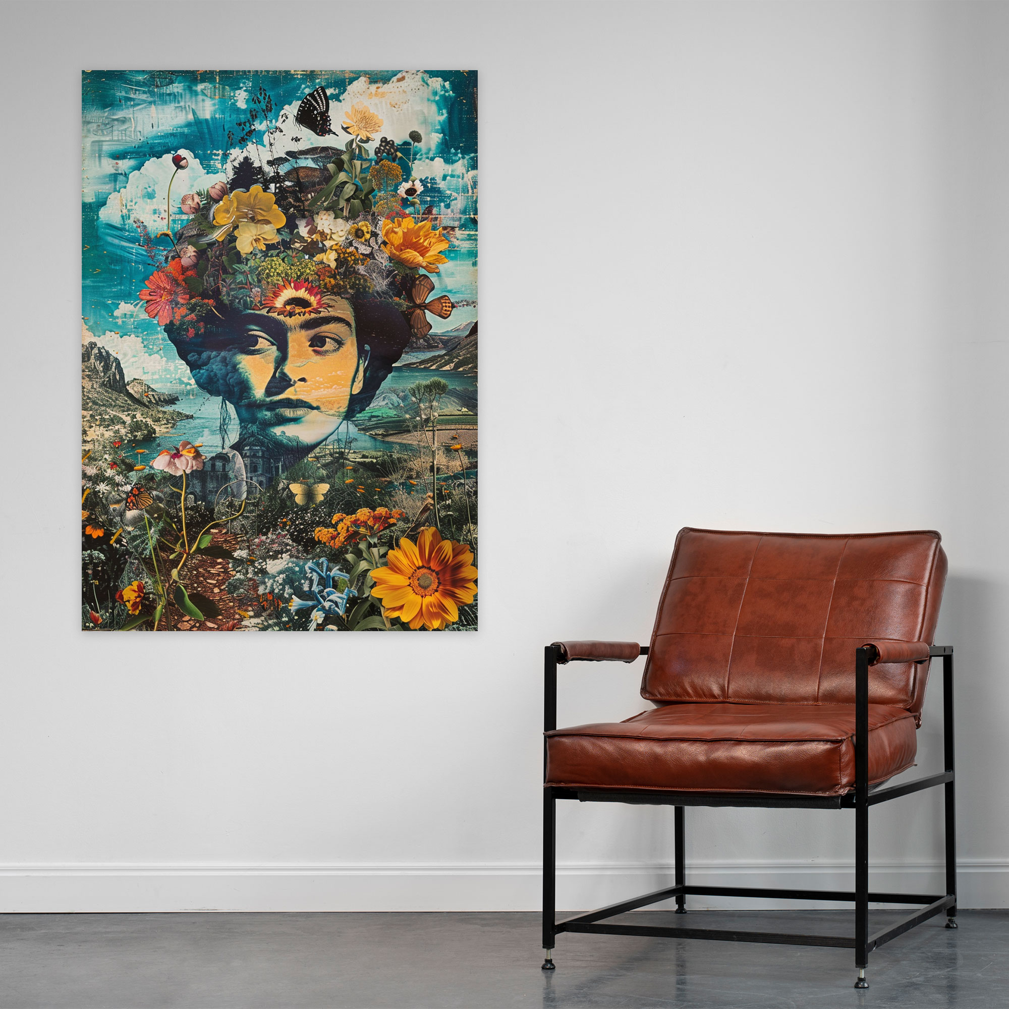 Frida Kahlo Style Surrealist Wall Art - Frida Kahlo, Surrealist, Canvas Print, Home Decoration