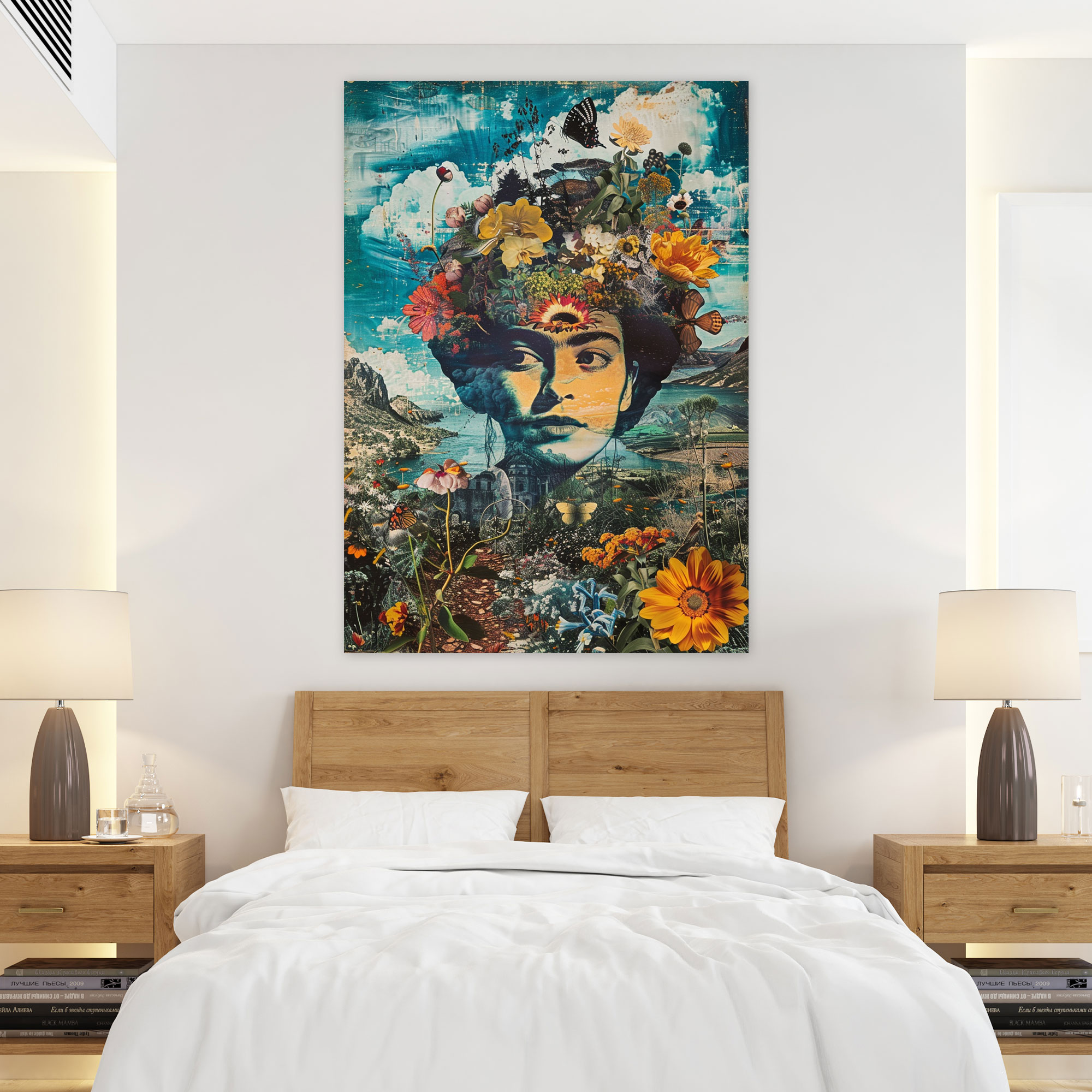 Frida Kahlo Style Surrealist Wall Art - Frida Kahlo, Surrealist, Canvas Print, Home Decoration