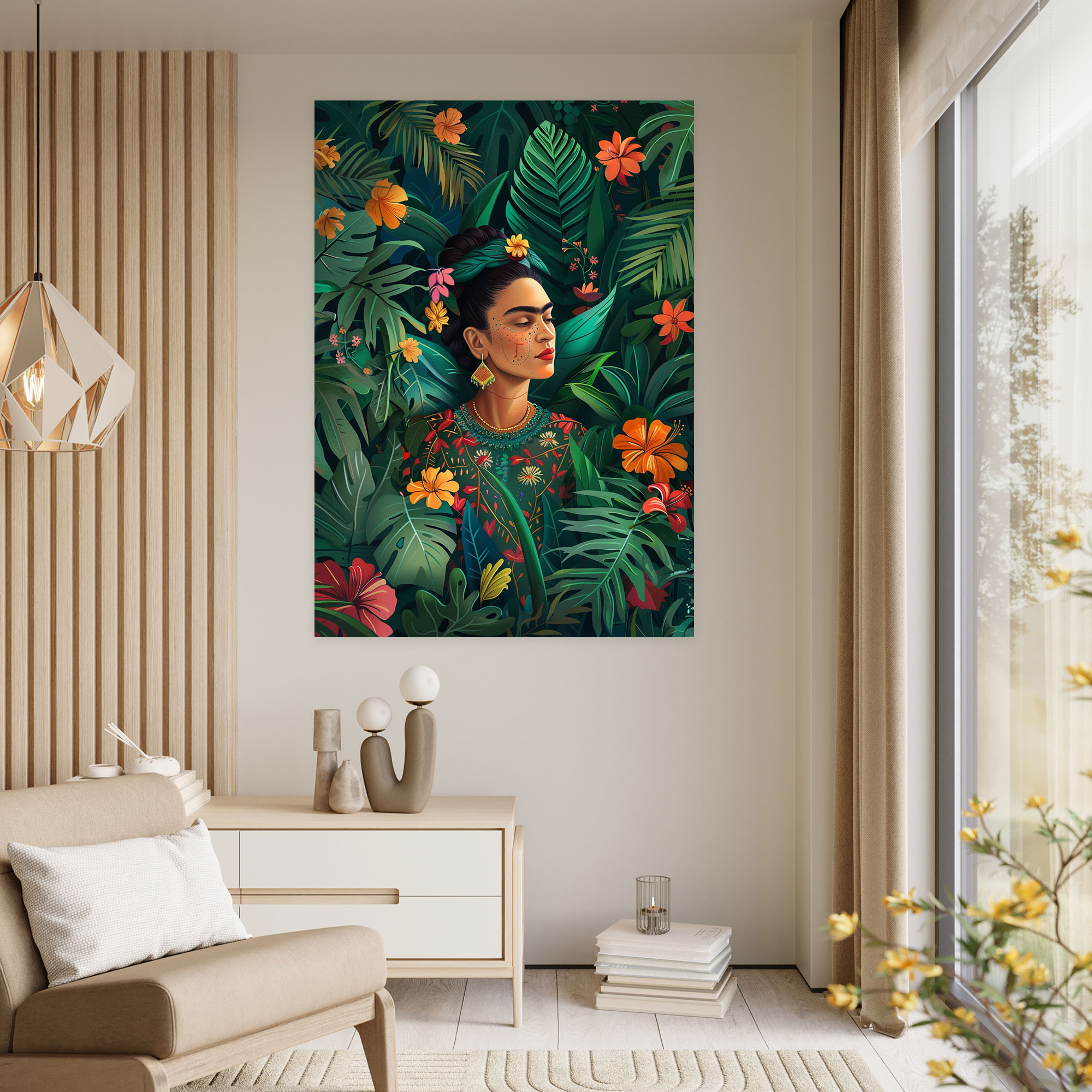 Frida Kahlo Tarzı Kanvas Tablo - Ev Dekorasyonu Kanvas
