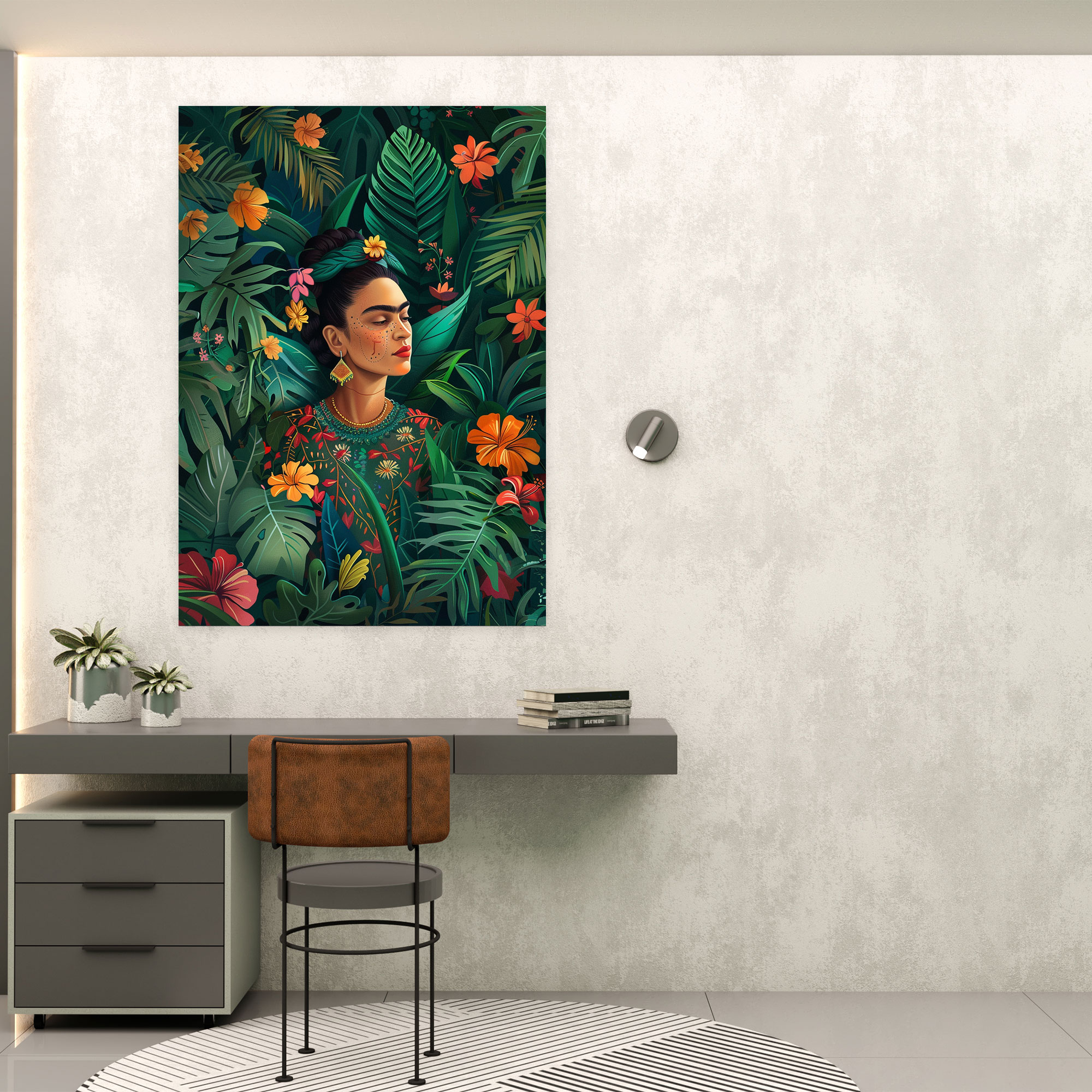 Frida Kahlo Tarzı Kanvas Tablo - Ev Dekorasyonu Kanvas
