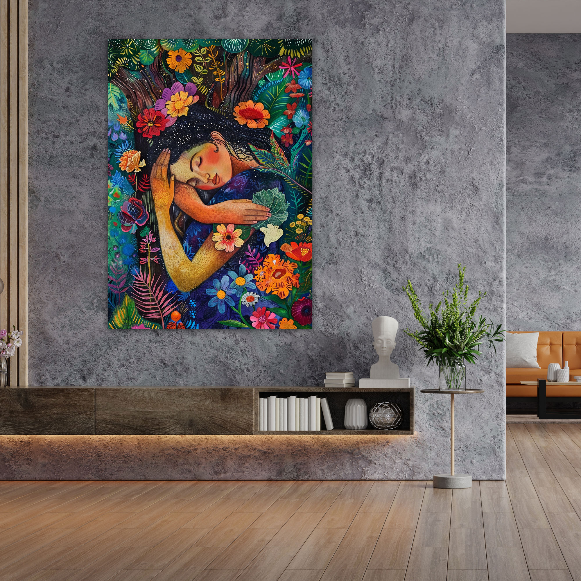 Frida Kahlo Tarzı Kanvas Tablo - Ev Dekorasyonu Duvar Dekorasyonu