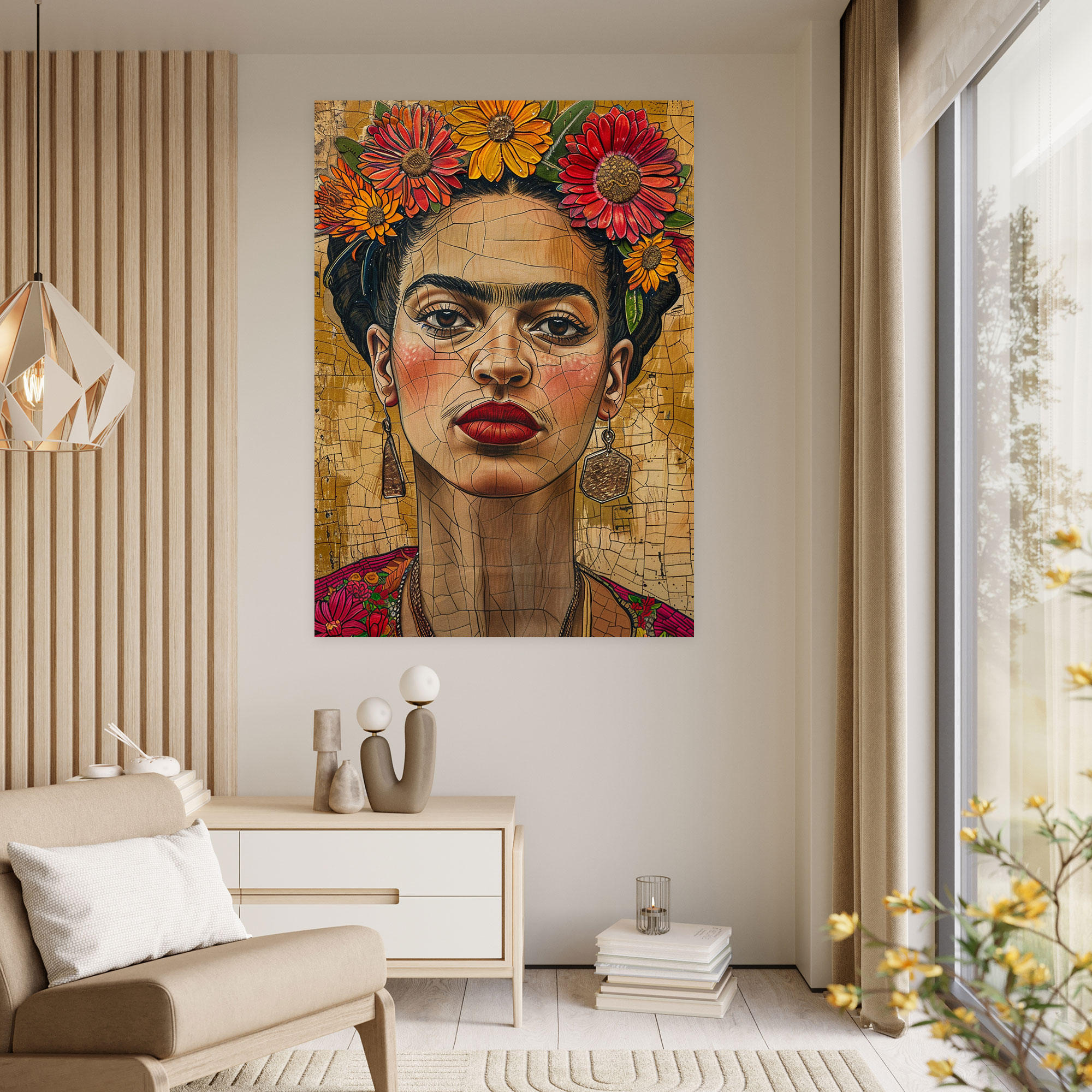 Frida Kahlo Style Canvas Print - Frida Kahlo, Wall Art, Home Decoration, Canvas Wall Art