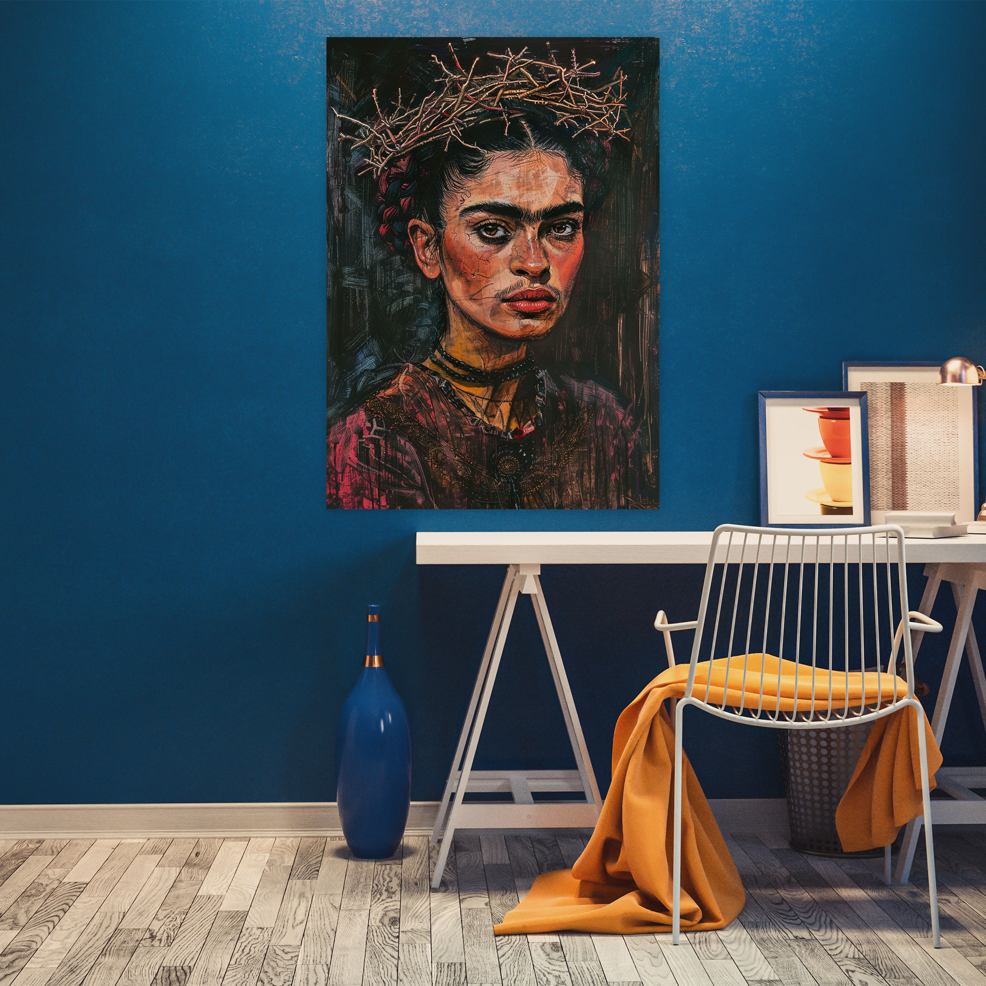 Frida Kahlo Style Wall Art - Frida Kahlo, Canvas, Wall Decoration, Wall Art