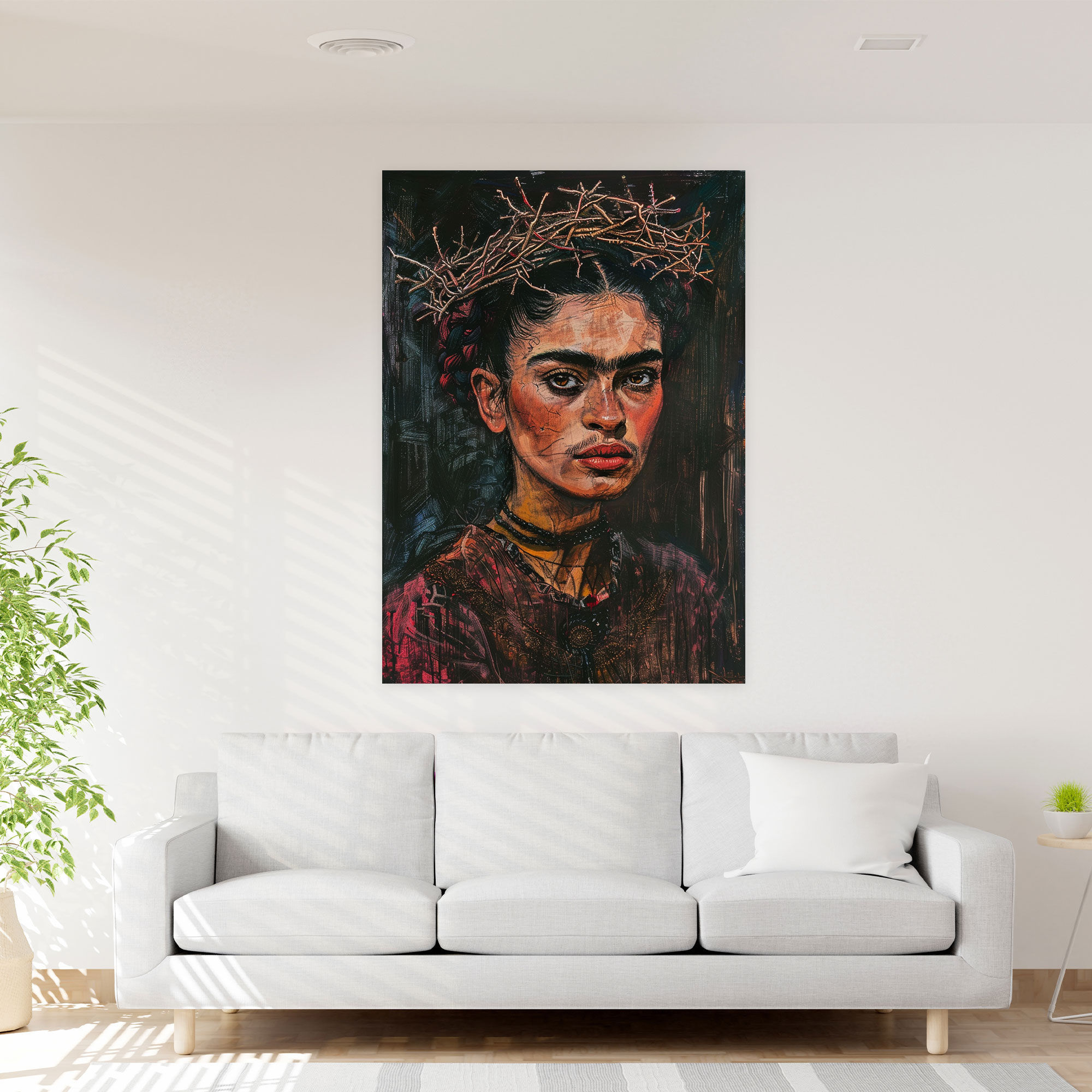 Frida Kahlo Style Wall Art - Frida Kahlo, Canvas, Wall Decoration, Wall Art