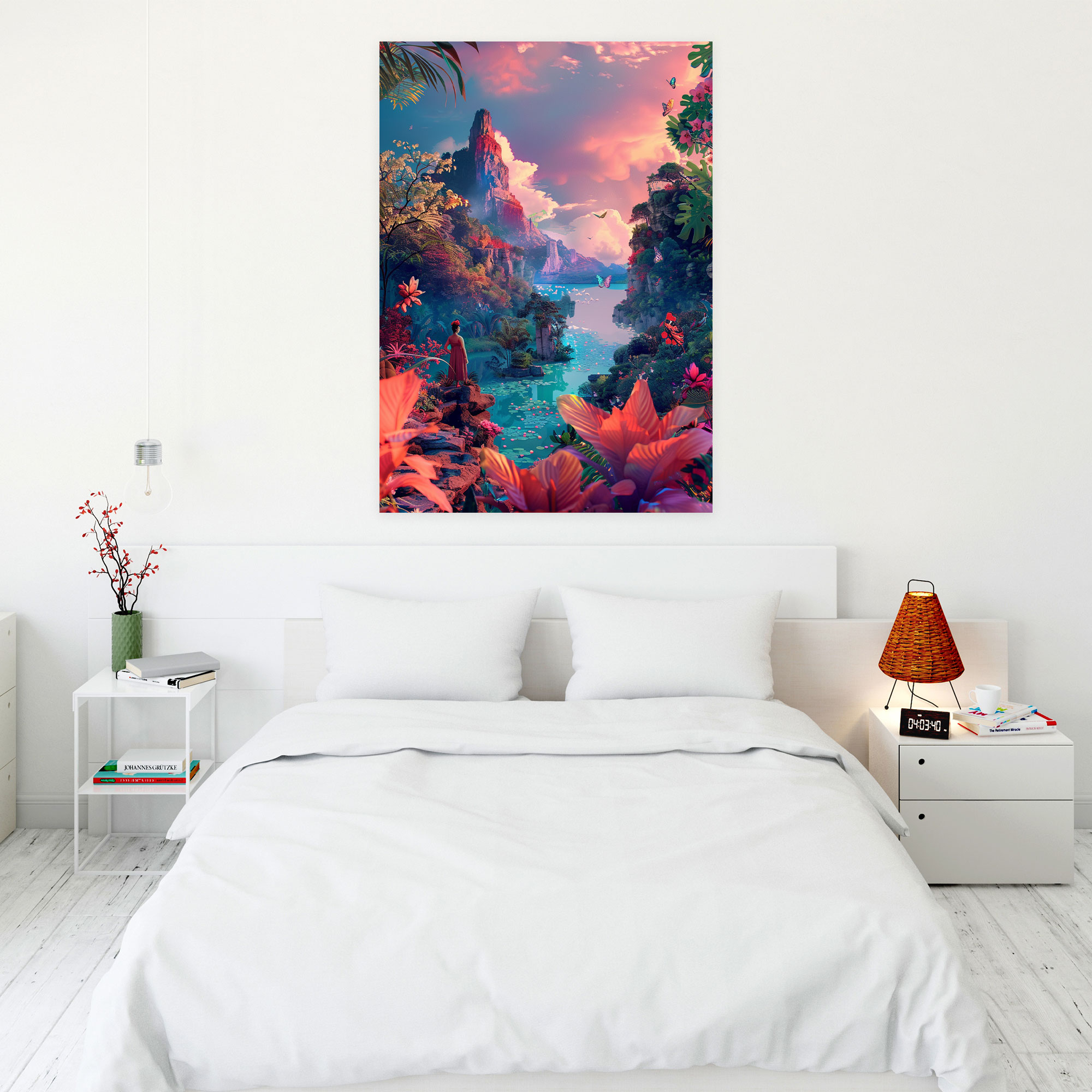Frida Kahlo Style Canvas Print - Frida Kahlo, Wall Art, Home Decoration, Canvas