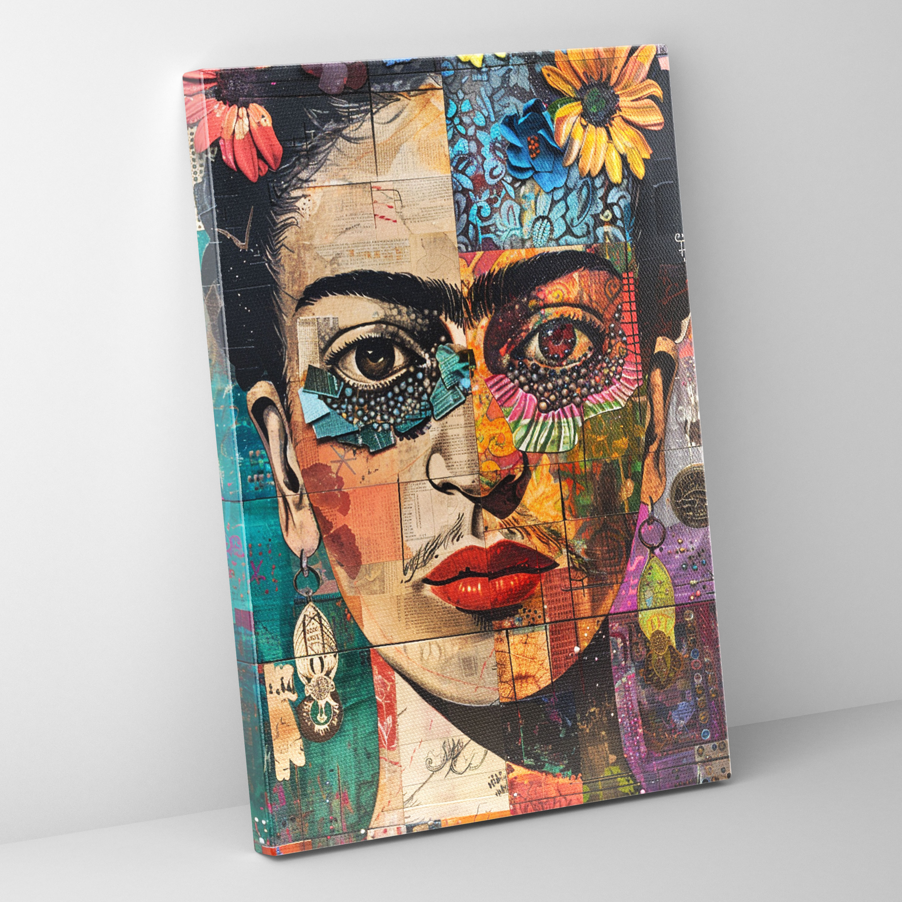 Frida Kahlo Style Wall Art - Frida Kahlo, Home Decoration, Canvas Wall Art, Wall Art