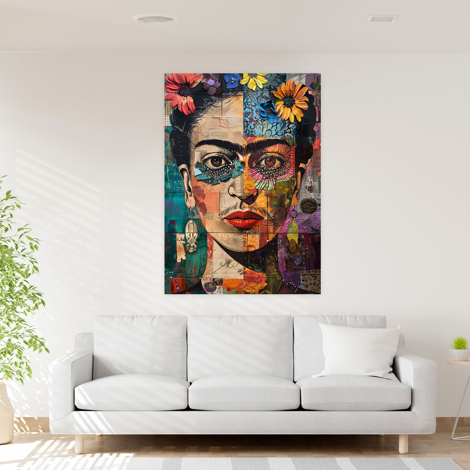 Frida Kahlo Style Wall Art - Frida Kahlo, Home Decoration, Canvas Wall Art, Wall Art