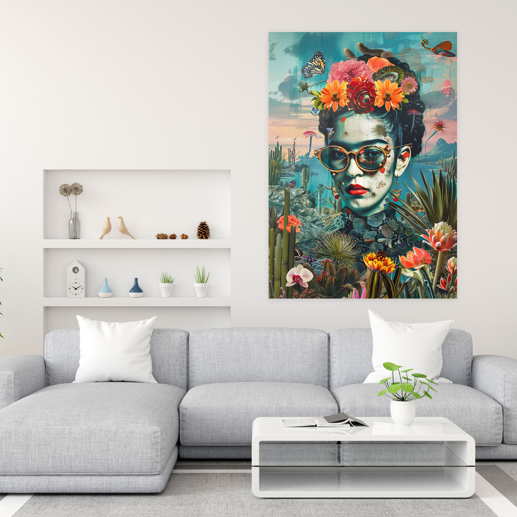 Frida Kahlo Tarzı Duvar Sanatı - Kanvas Tablo Frida Kahlo Tarzı Duvar Sanatı