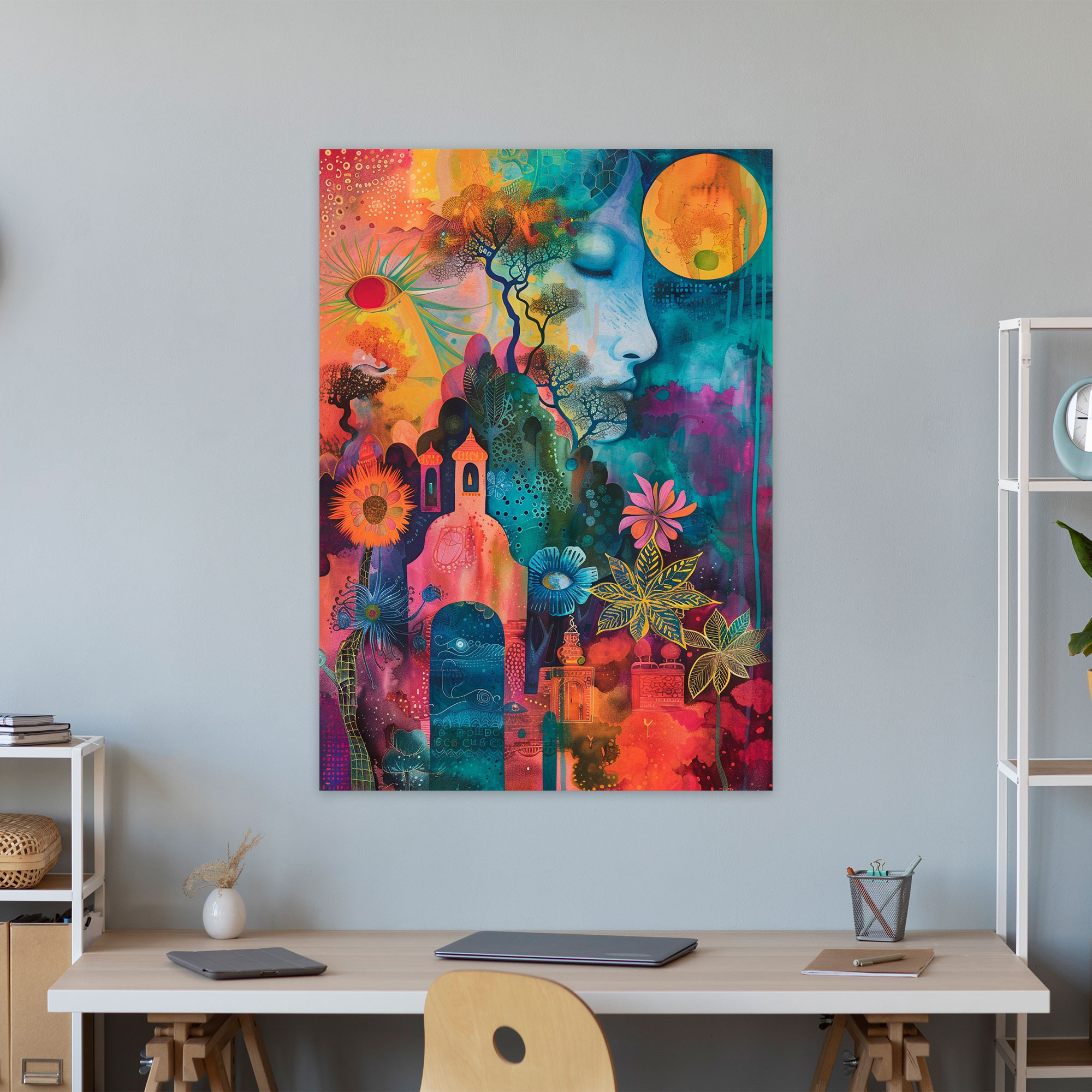 Frida Kahlo Style Wall Art - Frida Kahlo, Frida Kahlo Style, Home Decoration, Canvas Wall Art