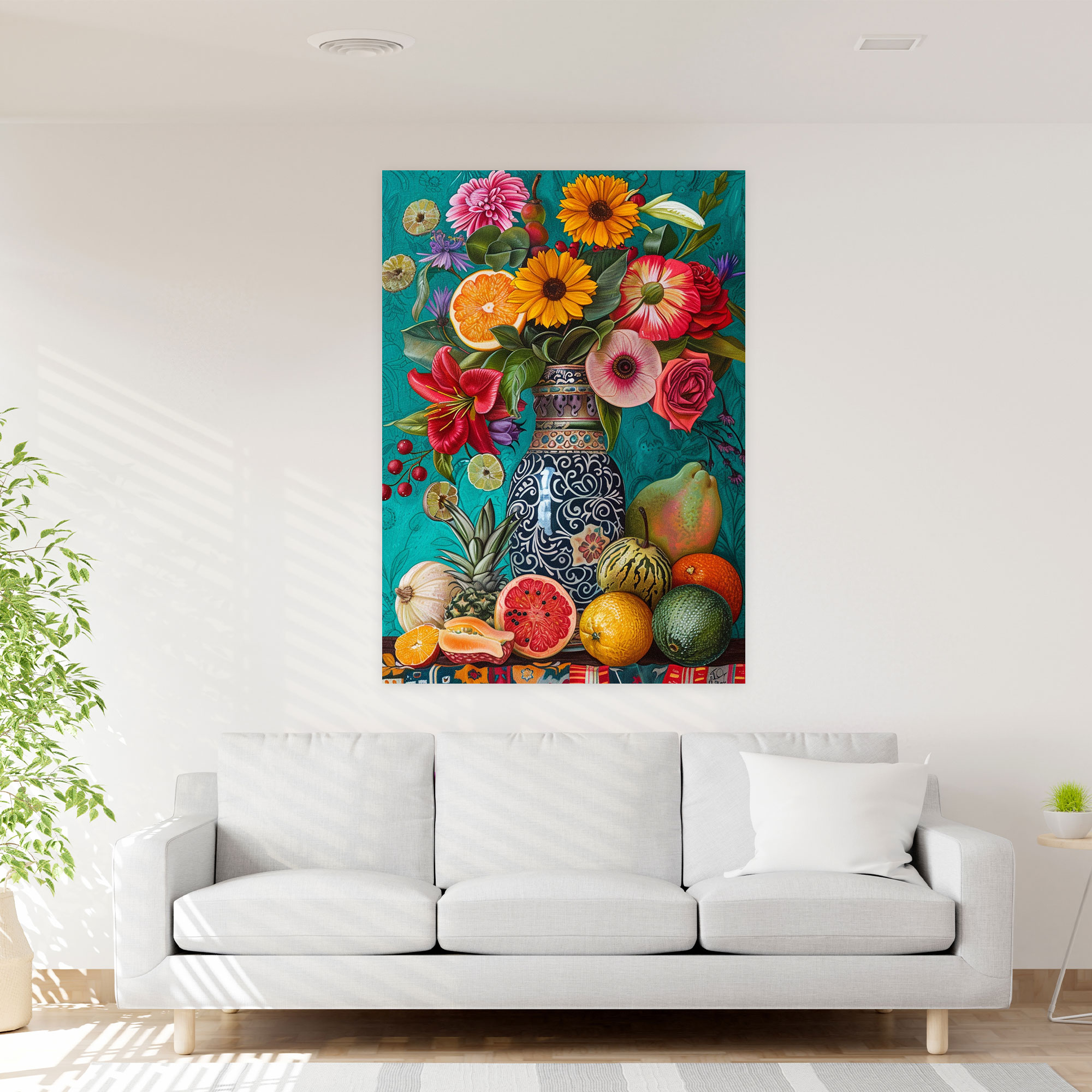 Frida Kahlo Style Canvas Print - Frida Kahlo, Canvas, Wall Art, Home Decoration