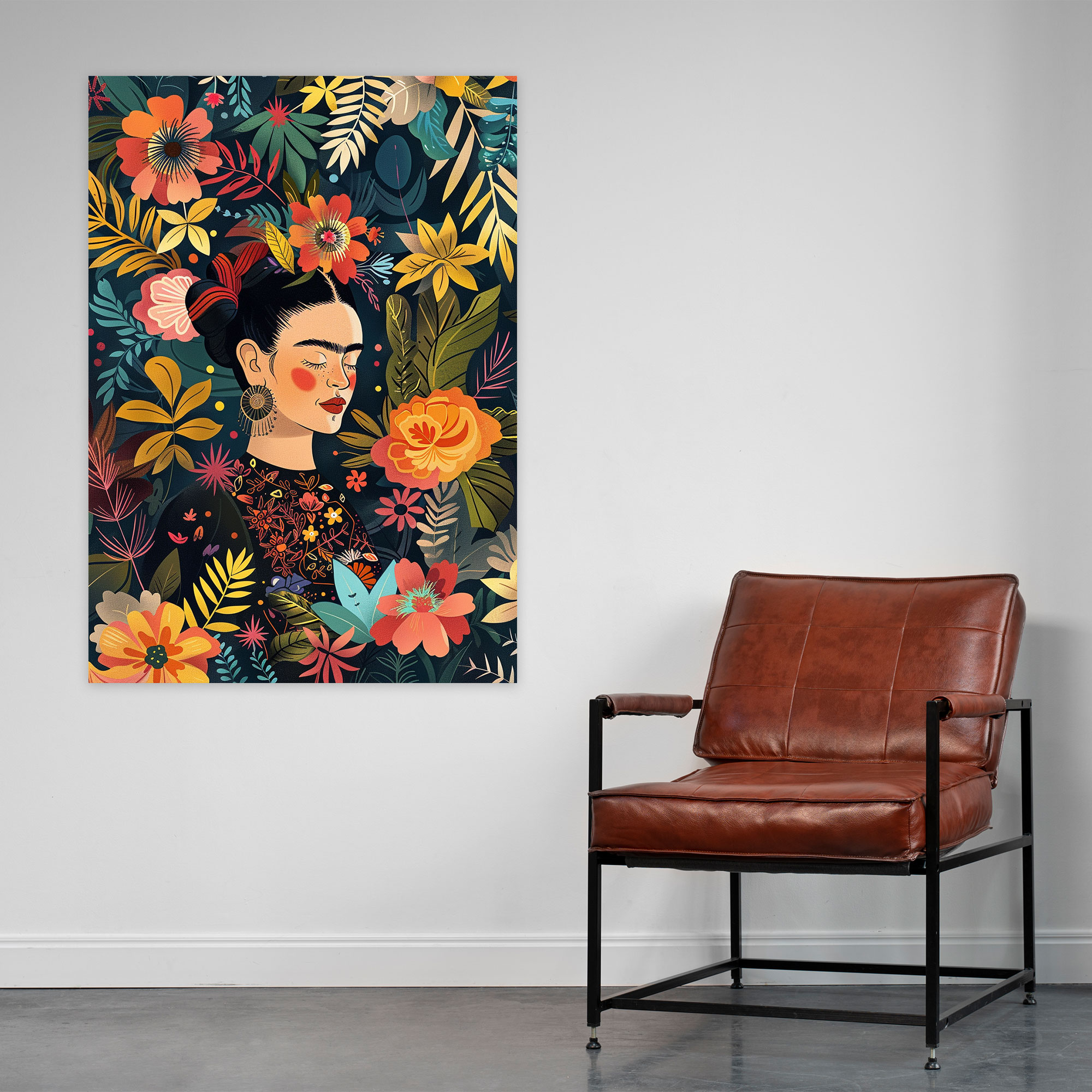 Frida Kahlo Style Wall Art - Frida Kahlo, Home Decoration, Canvas Print, Frida Kahlo Style