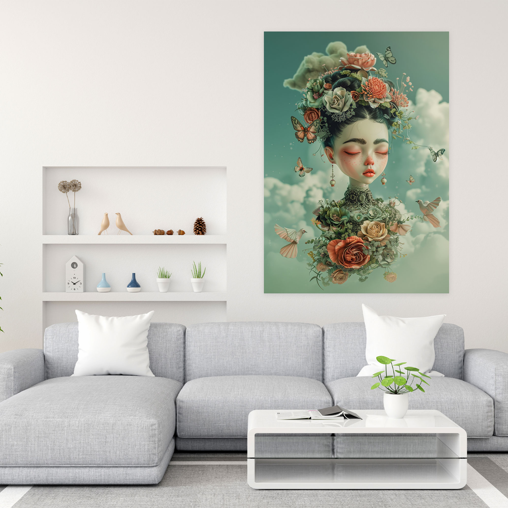 Frida Kahlo Style Wall Art - Frida Kahlo, Canvas Wall Art, Frida Kahlo Style, Wall Art