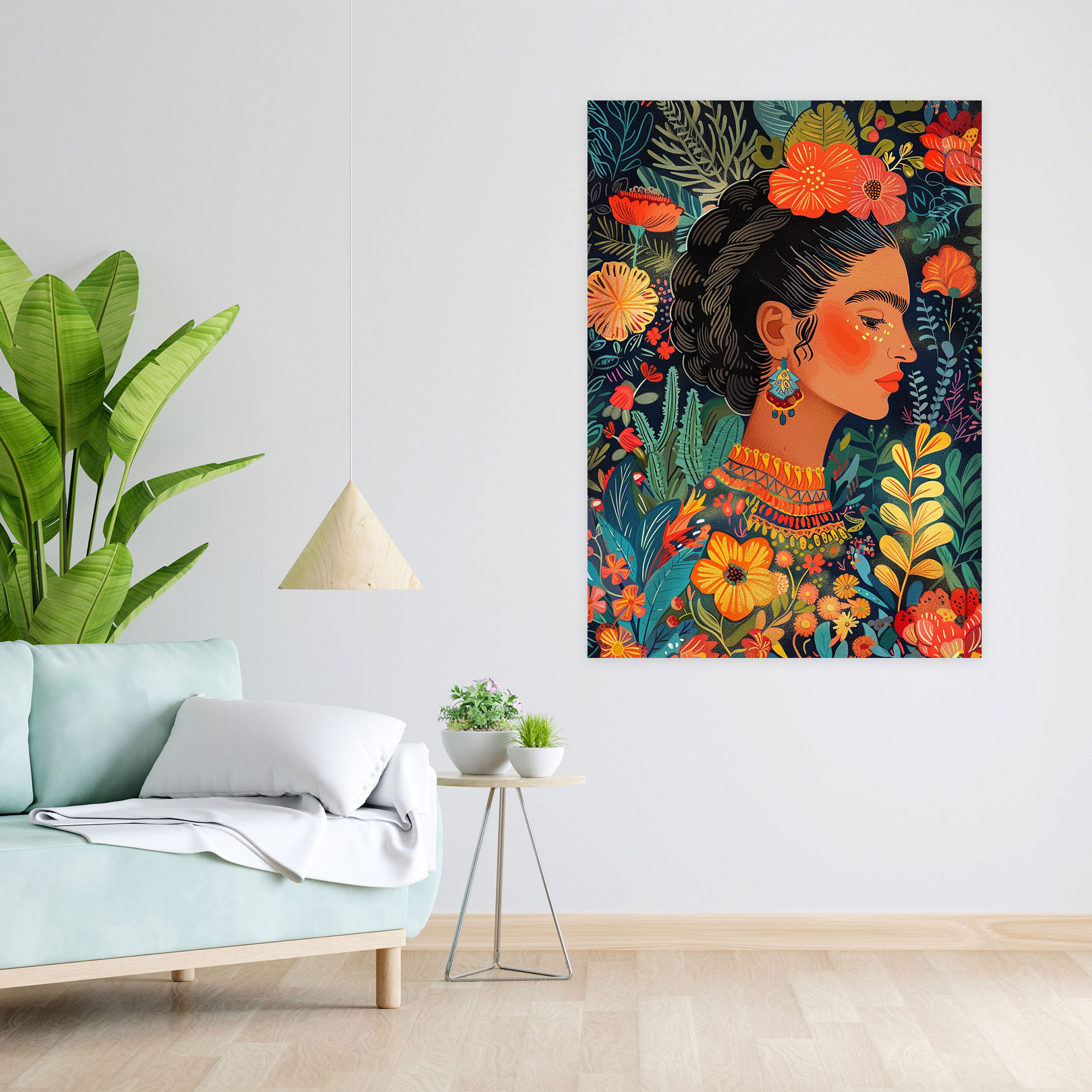 Frida Kahlo Stili Kanvas Tablo - Frida Kahlo Frida Kahlo Stili