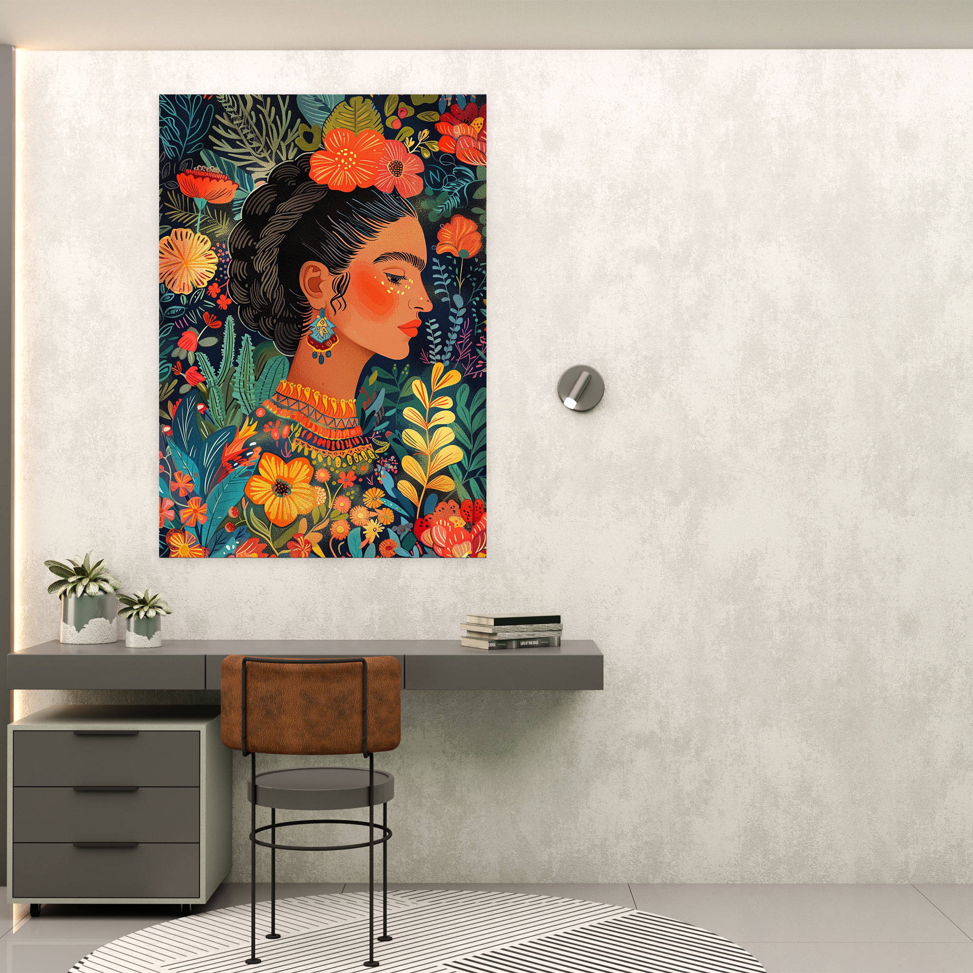 Frida Kahlo Stili Kanvas Tablo - Frida Kahlo Frida Kahlo Stili