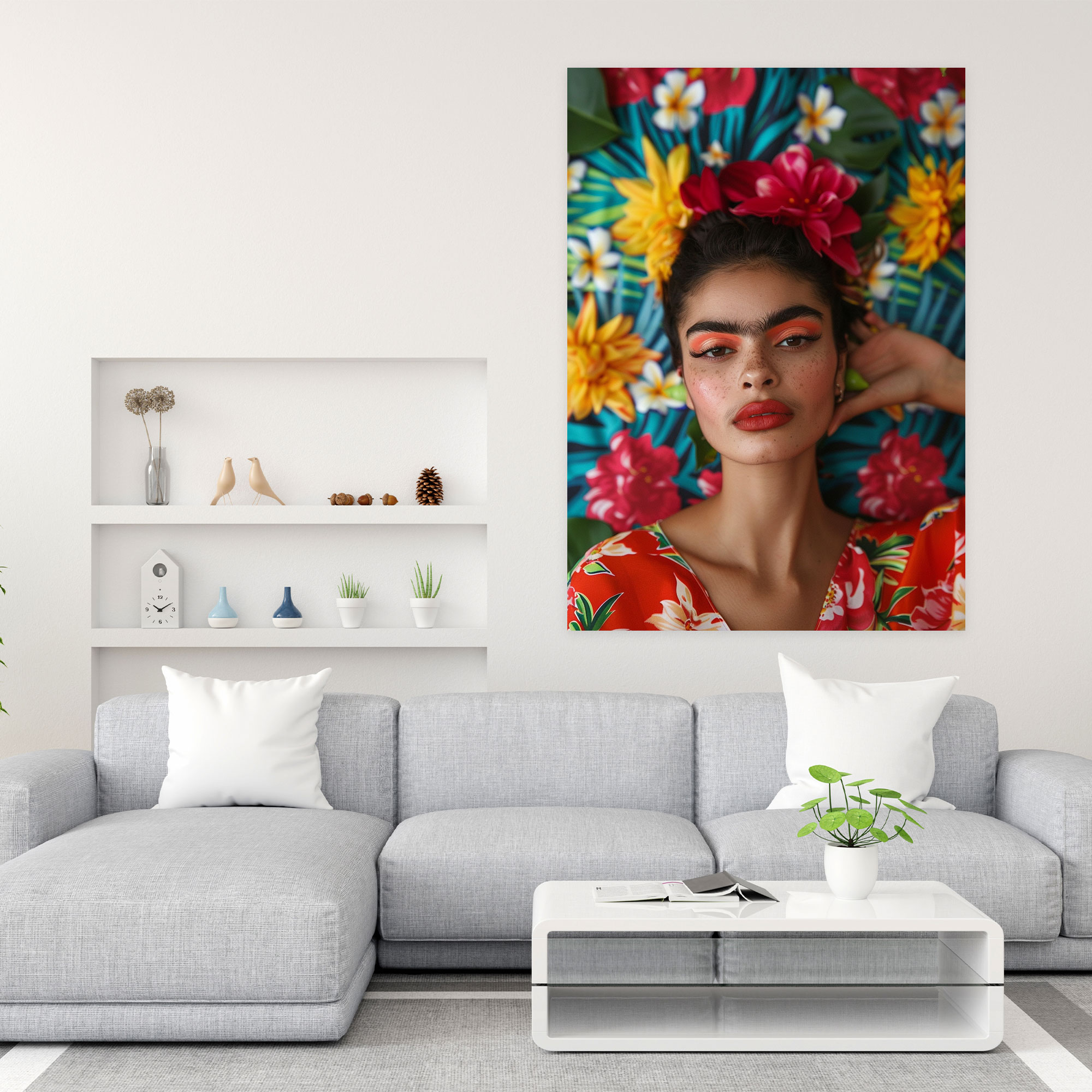 Frida Kahlo Style Wall Art - Frida Kahlo, Canvas Wall Art, Canvas Print, Wall Decoration