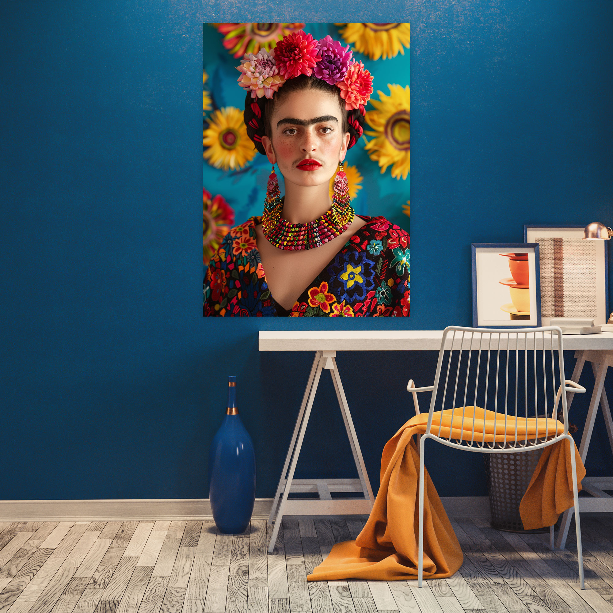 Frida Kahlo Style Wall Decoration - Frida Kahlo, Canvas Print, Canvas Wall Art, Wall Decoration